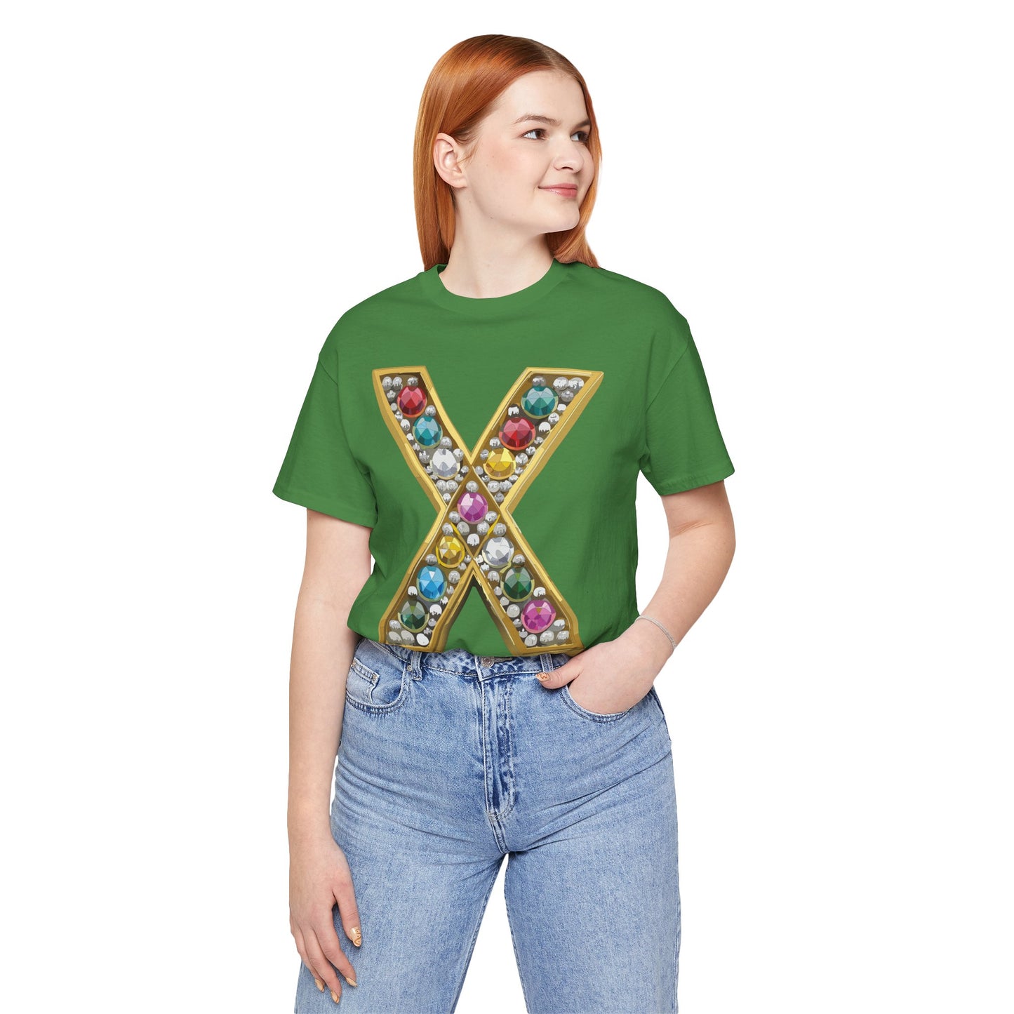 Letter Shirt, Shirt with Letters, Tee Shirt with Gold Letter, Shirt with Antique Letters