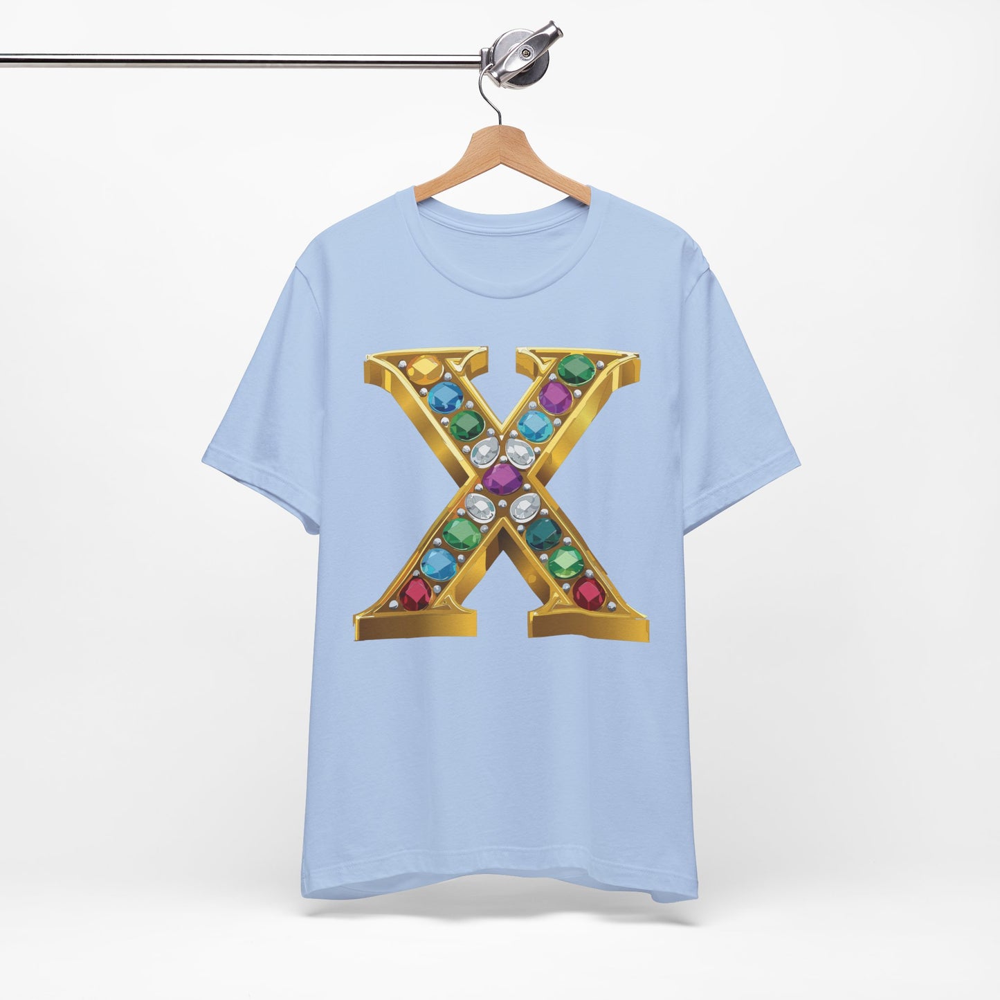 Letter Shirt, Shirt with Letters, Tee Shirt with Gold Letter, Shirt with Antique Letters