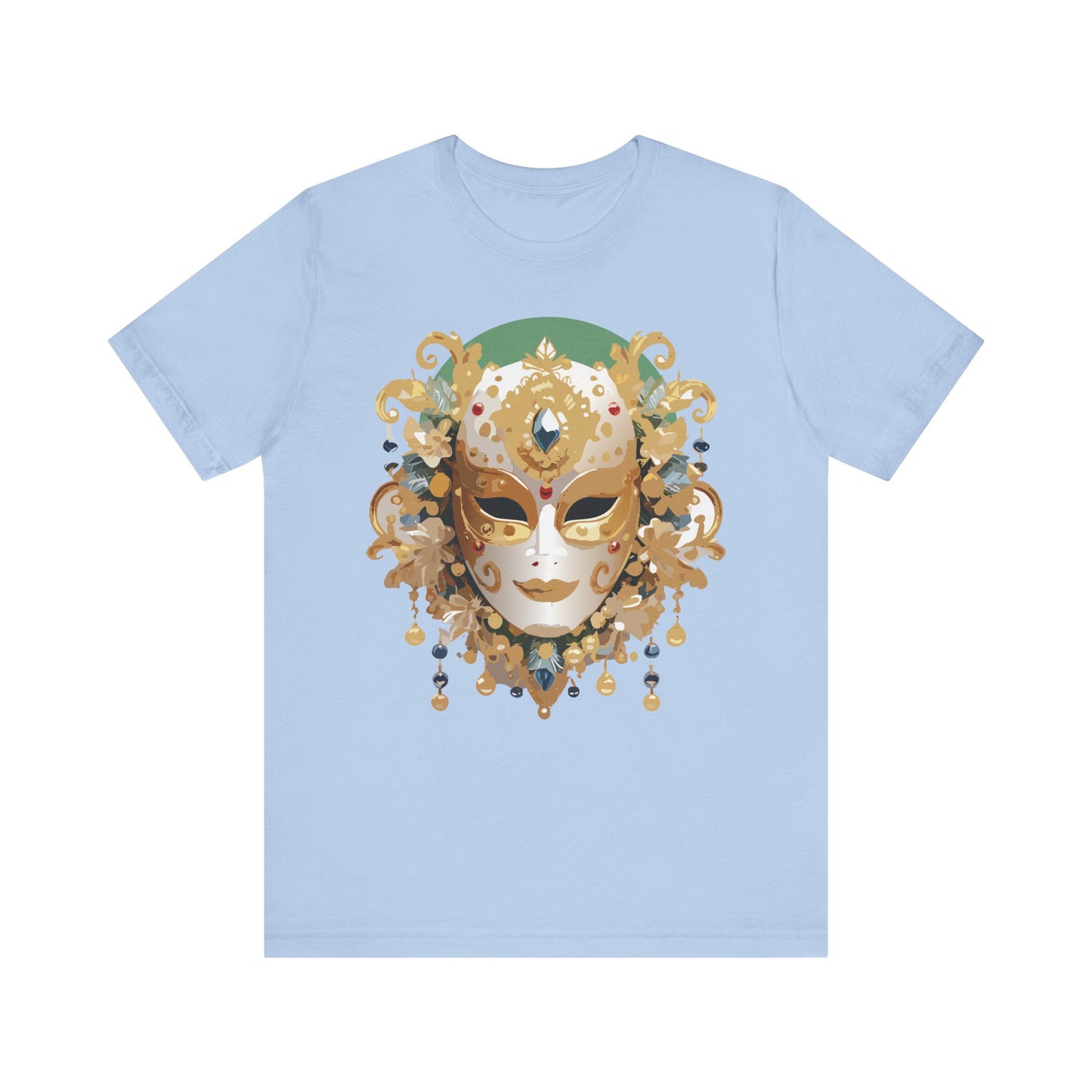 Mask Shirt, Shirt with Mask, Tee Shirt with Gold Face