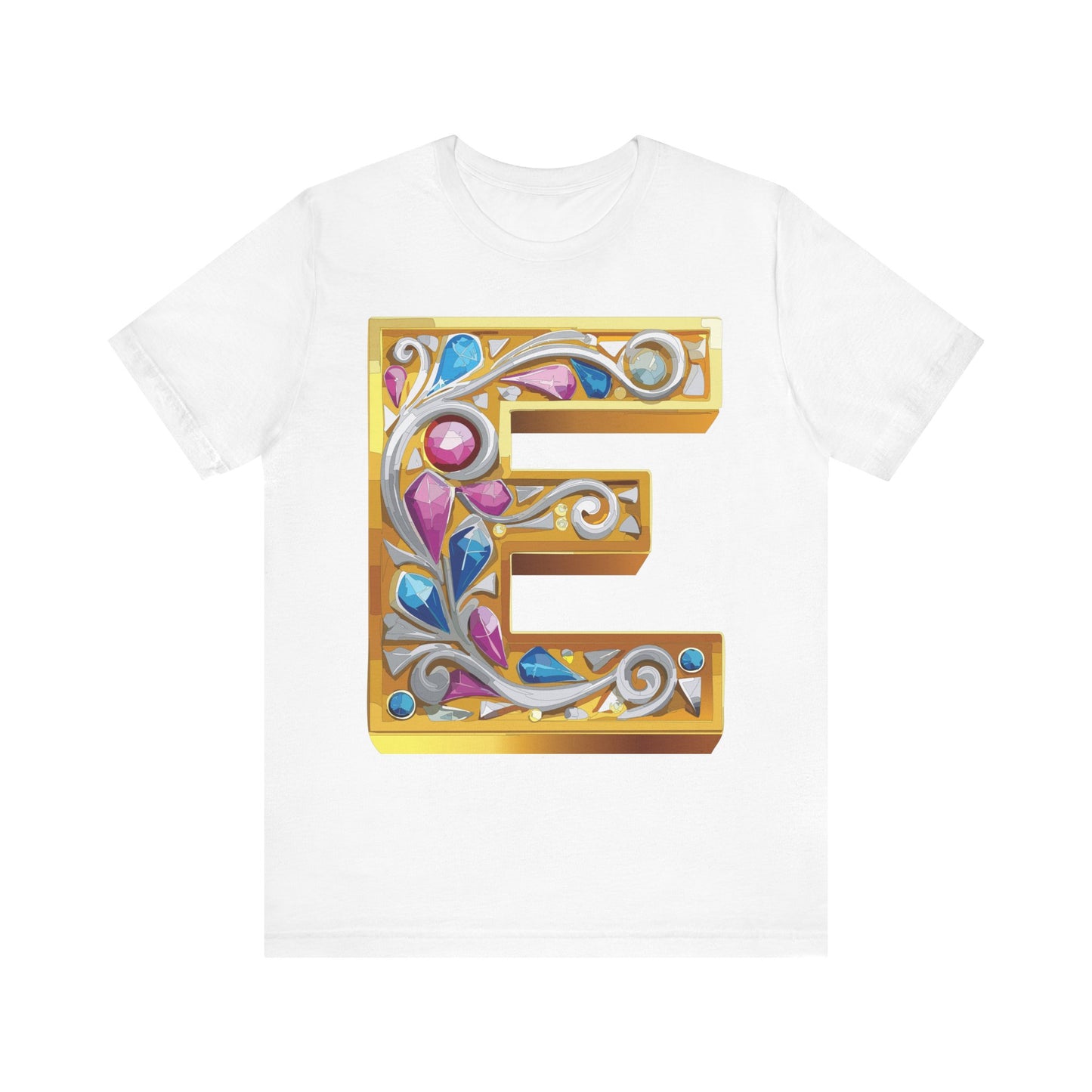 Letter Shirt, Shirt with Letters, Tee Shirt with Gold Letter, Shirt with Antique Letters