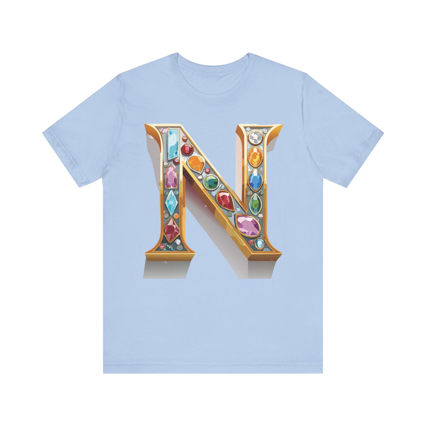 Letter Shirt, Shirt with Letters, Tee Shirt with Gold Letter, Shirt with Antique Letters
