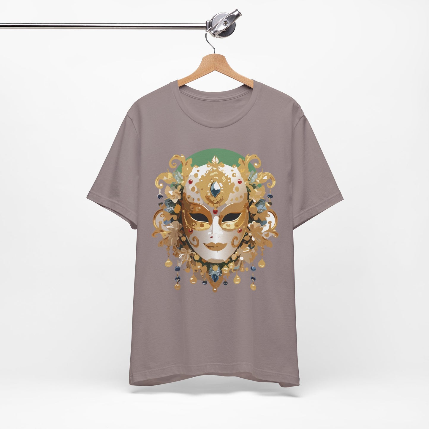 Mask Shirt, Shirt with Mask, Tee Shirt with Gold Face