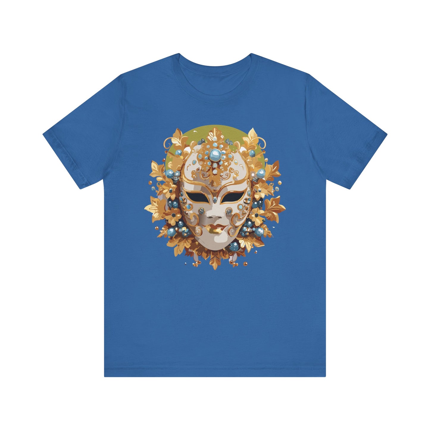 Mask Shirt, Shirt with Mask, Tee Shirt with Gold Face