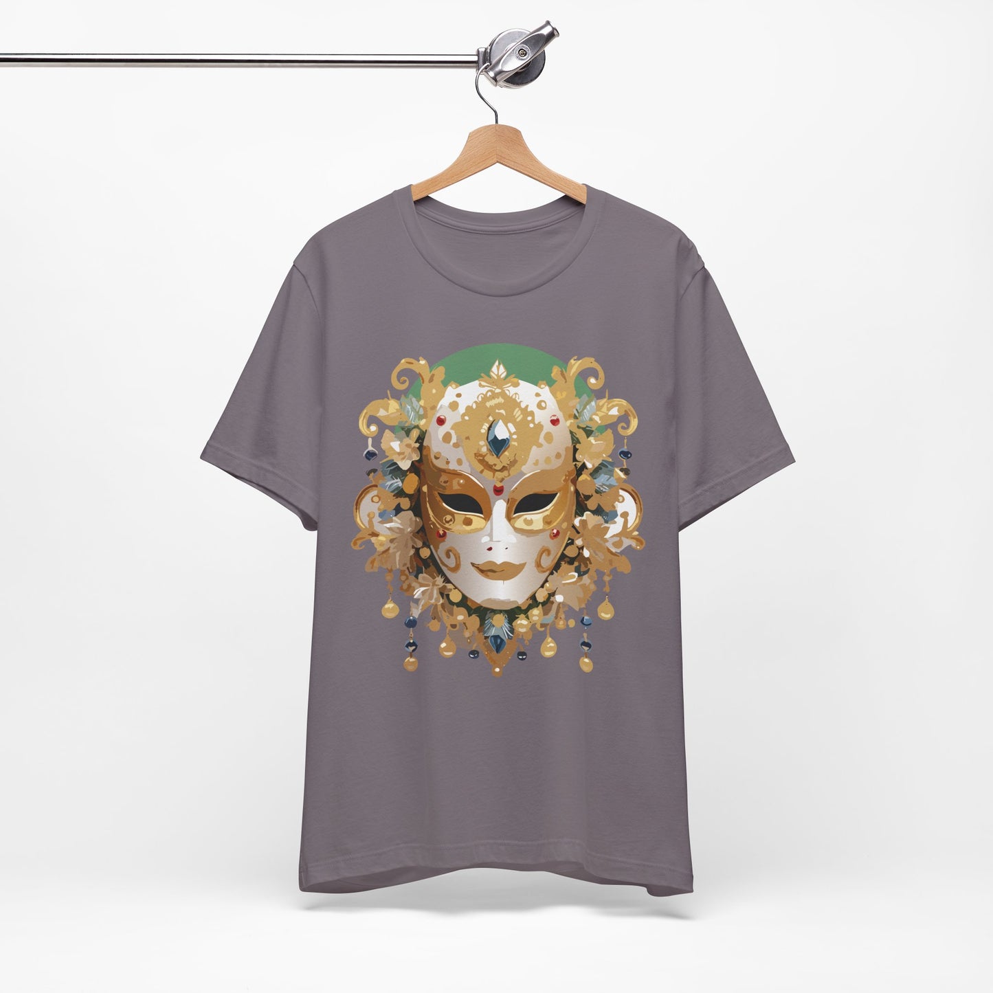 Mask Shirt, Shirt with Mask, Tee Shirt with Gold Face
