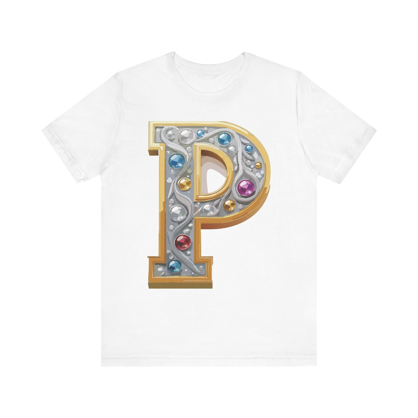Letter Shirt, Shirt with Letters, Tee Shirt with Gold Letter, Shirt with Antique Letters