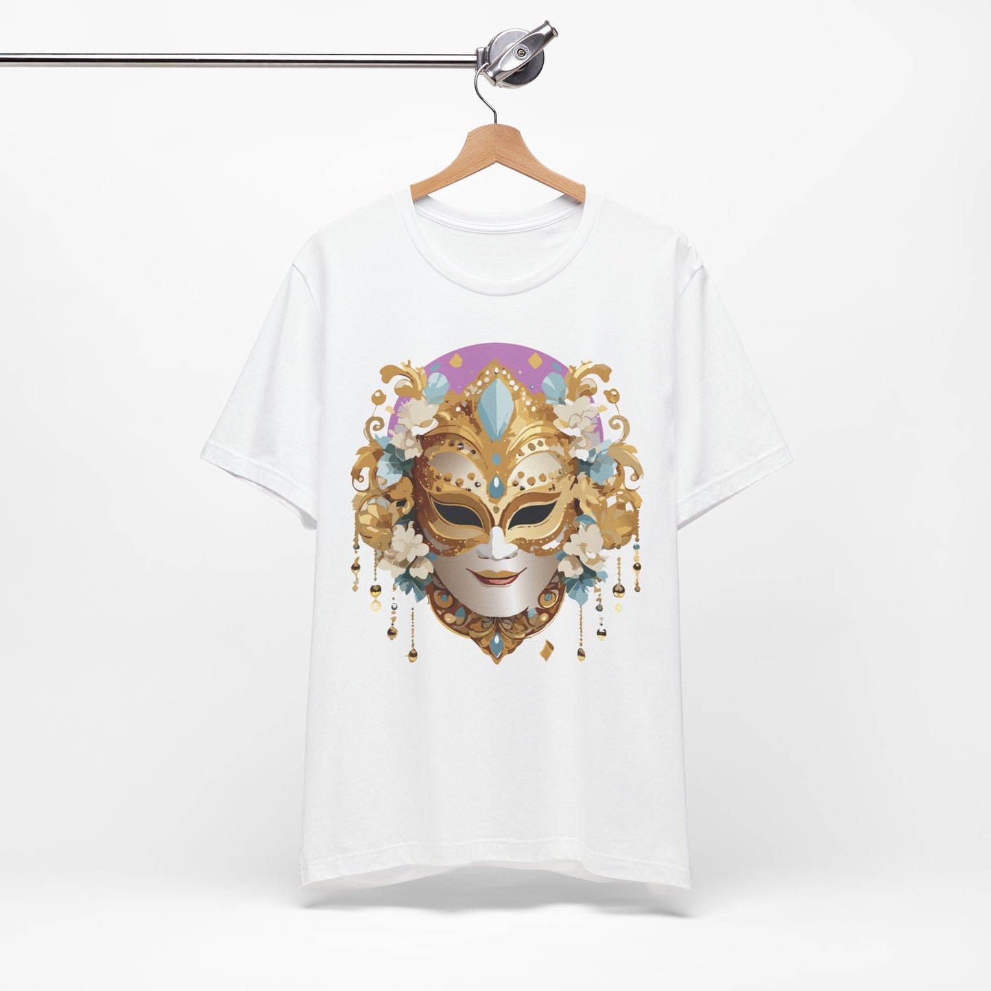 Mask Shirt, Shirt with Mask, Tee Shirt with Gold Face
