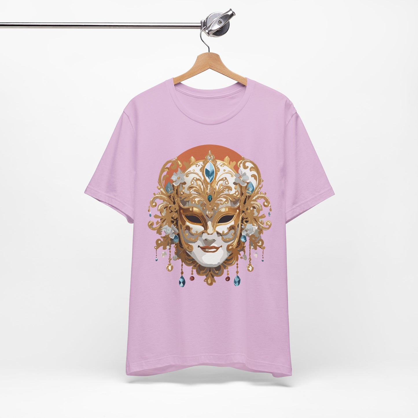 Mask Shirt, Shirt with Mask, Tee Shirt with Gold Face