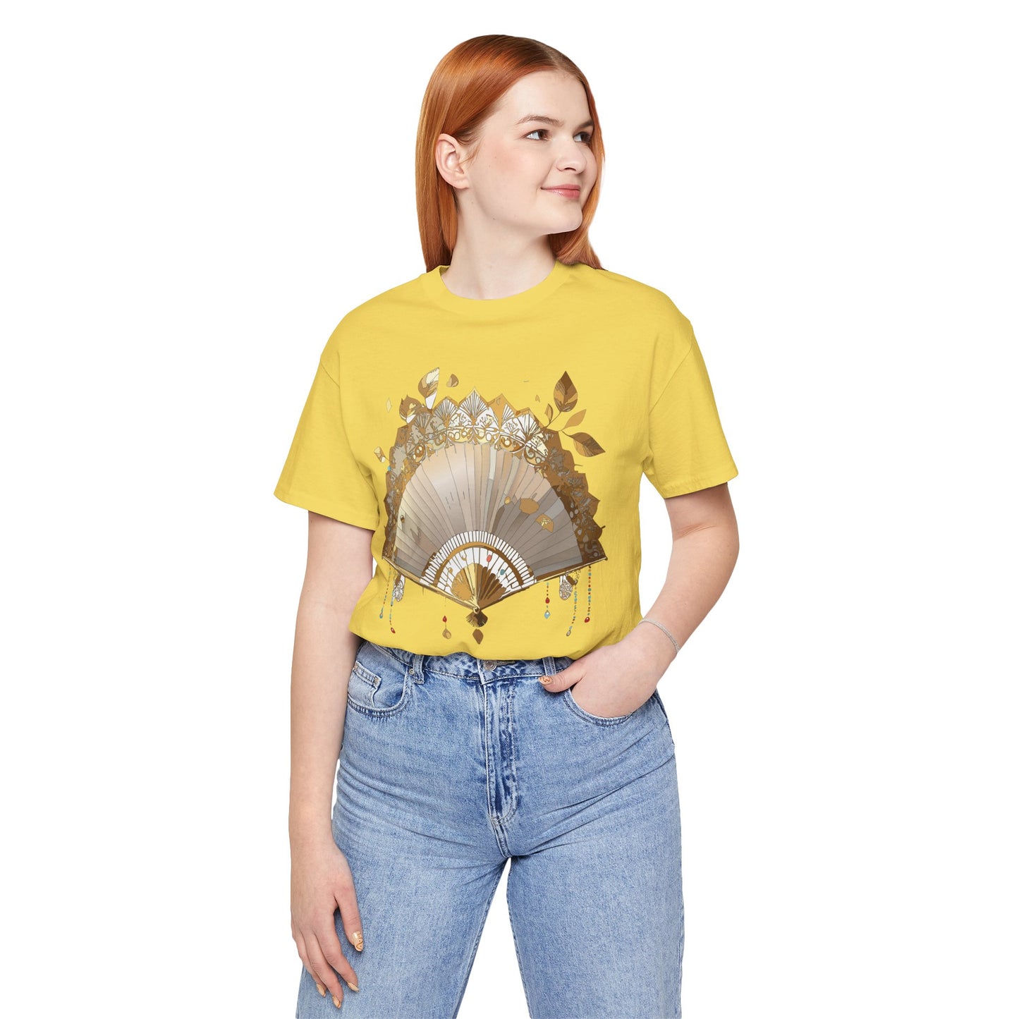 Fan shirt, Shirt with Fan, Tee Shirt with Gold Blower