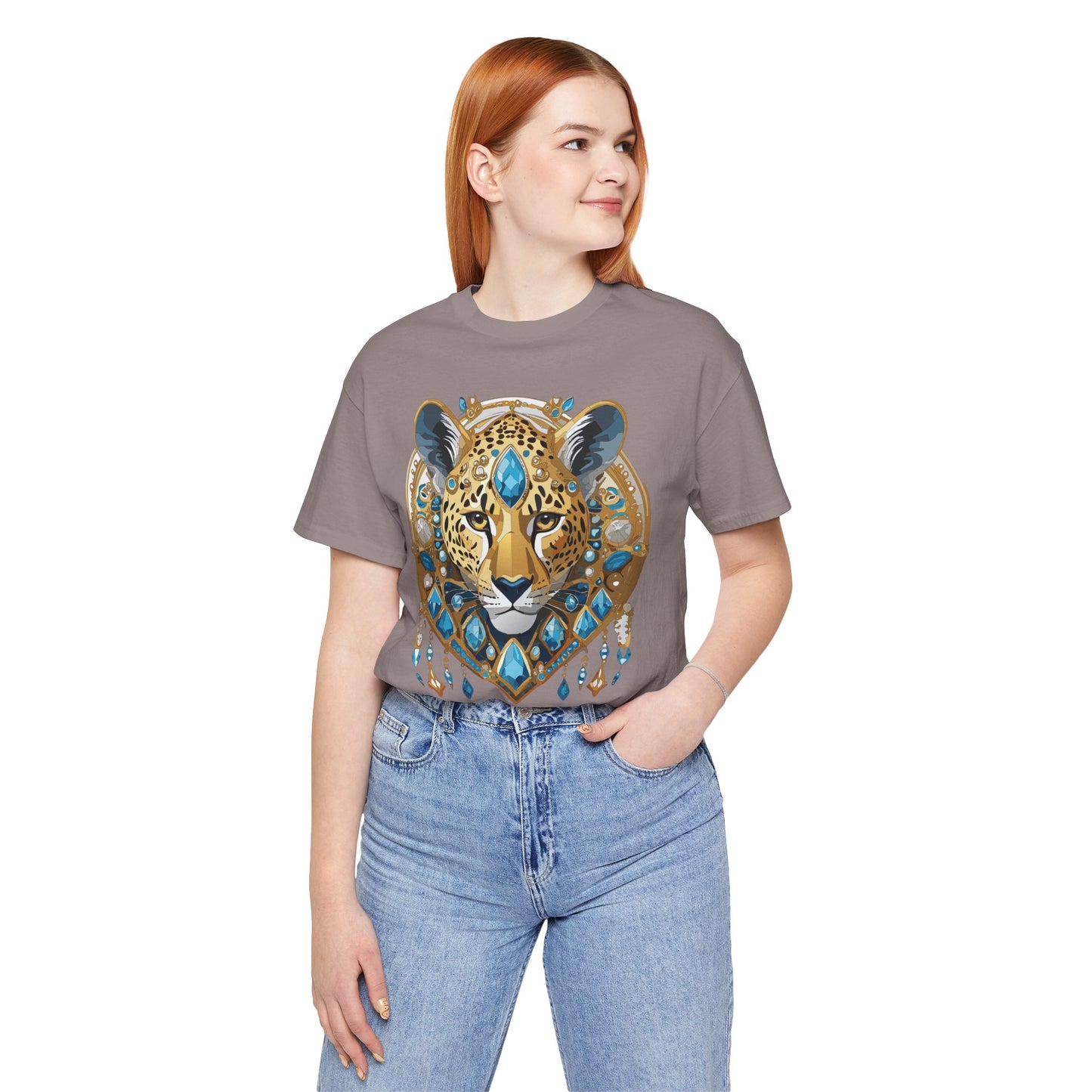 Animal Shirt, Shirt with Animal, Tee Shirt with Gold Animal Medal, Shirt with Antique Animal Medallion