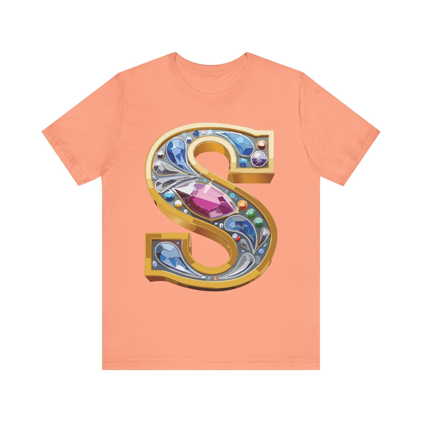 Letter Shirt, Shirt with Letters, Tee Shirt with Gold Letter, Shirt with Antique Letters
