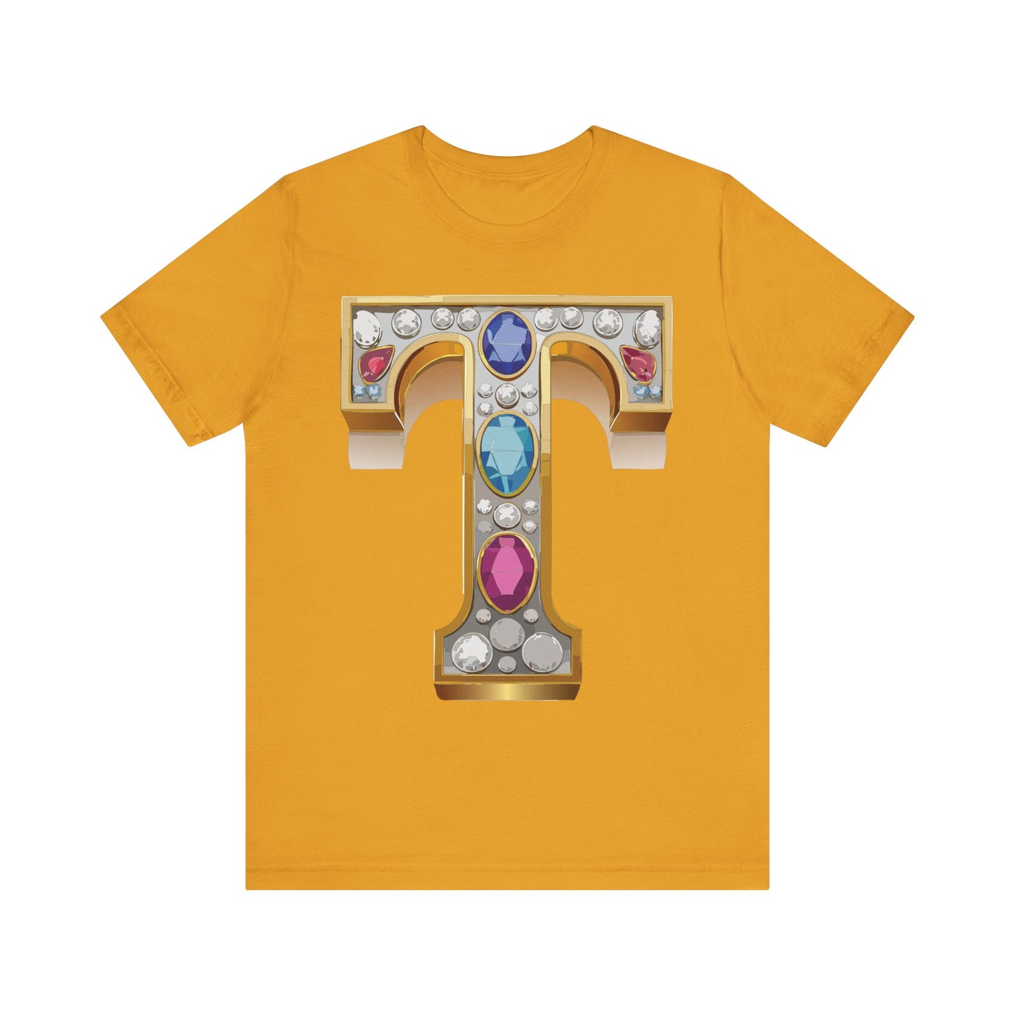 Letter Shirt, Shirt with Letters, Tee Shirt with Gold Letter, Shirt with Antique Letters