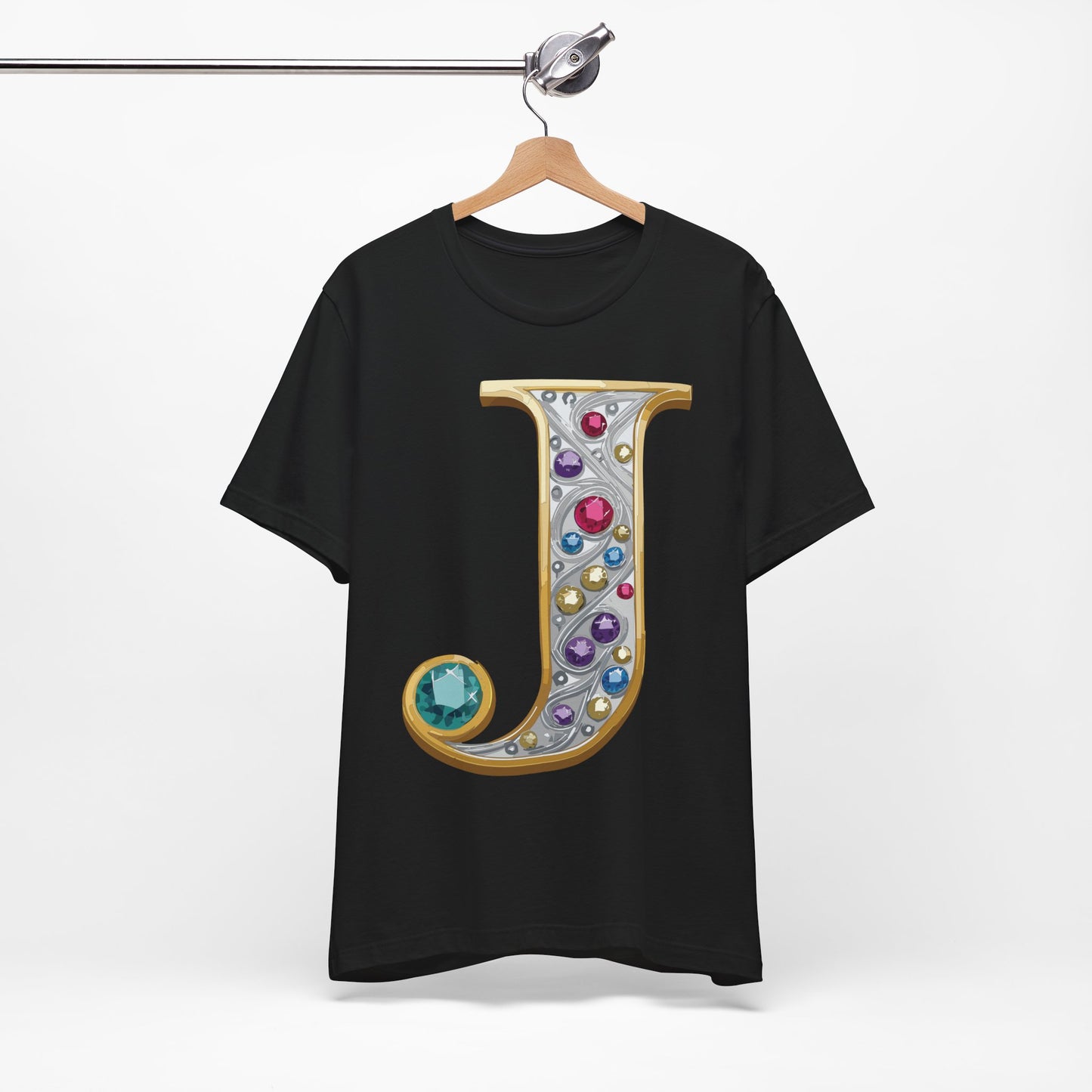 Letter Shirt, Shirt with Letters, Tee Shirt with Gold Letter, Shirt with Antique Letters