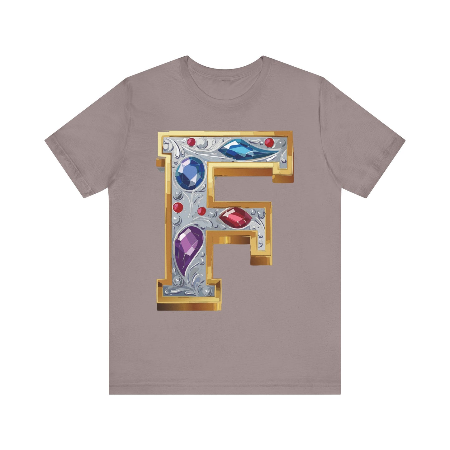 Letter Shirt, Shirt with Letters, Tee Shirt with Gold Letter, Shirt with Antique Letters