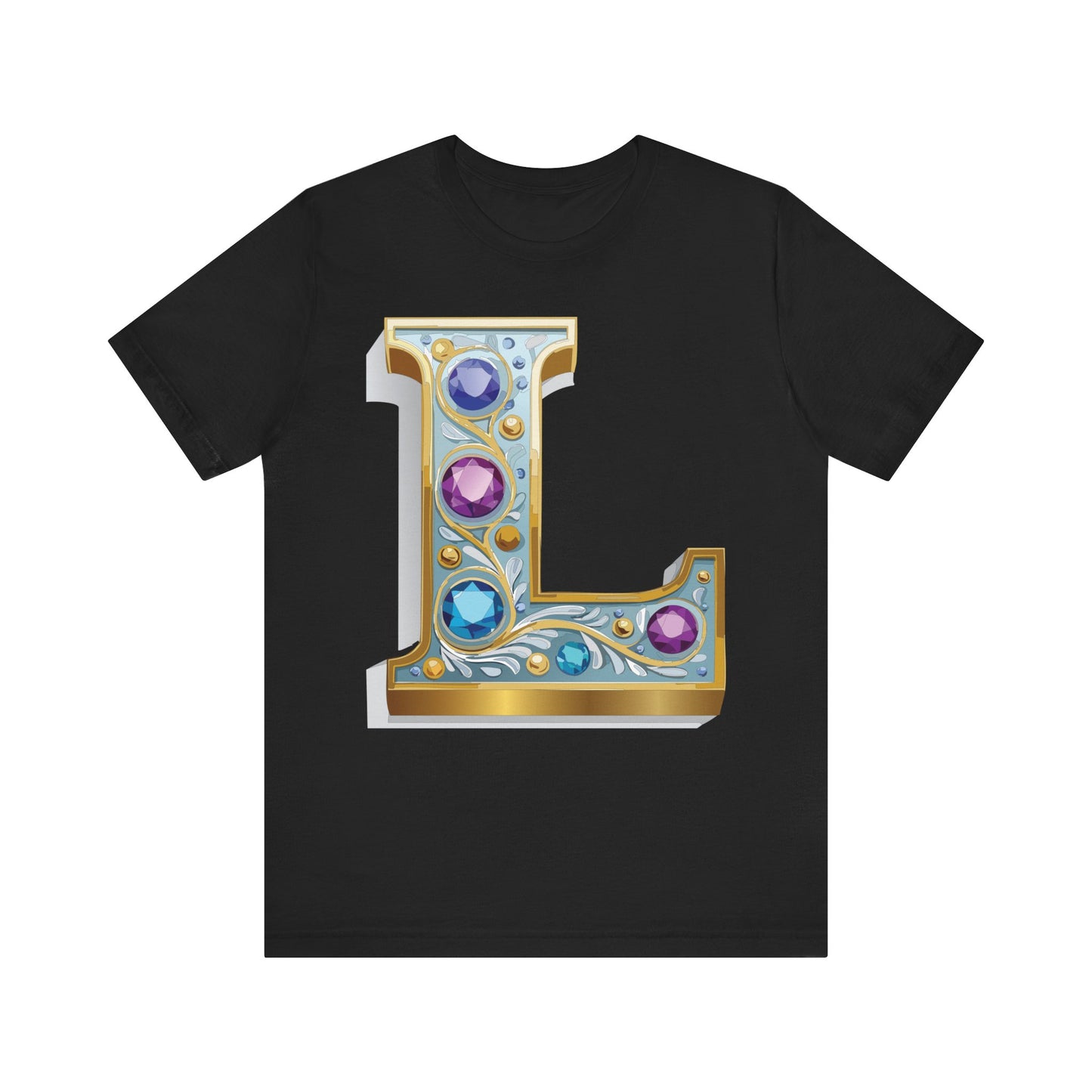 Letter Shirt, Shirt with Letters, Tee Shirt with Gold Letter, Shirt with Antique Letters