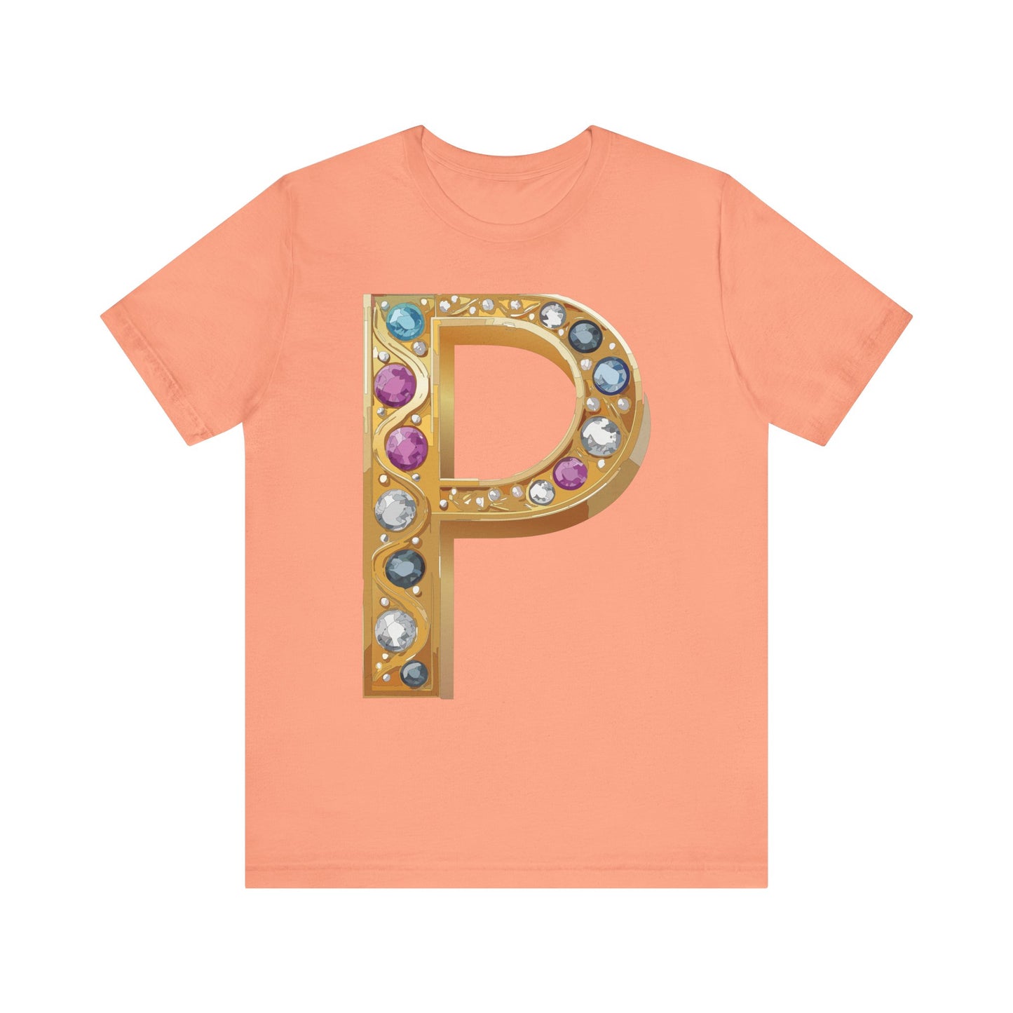 Letter Shirt, Shirt with Letters, Tee Shirt with Gold Letter, Shirt with Antique Letters