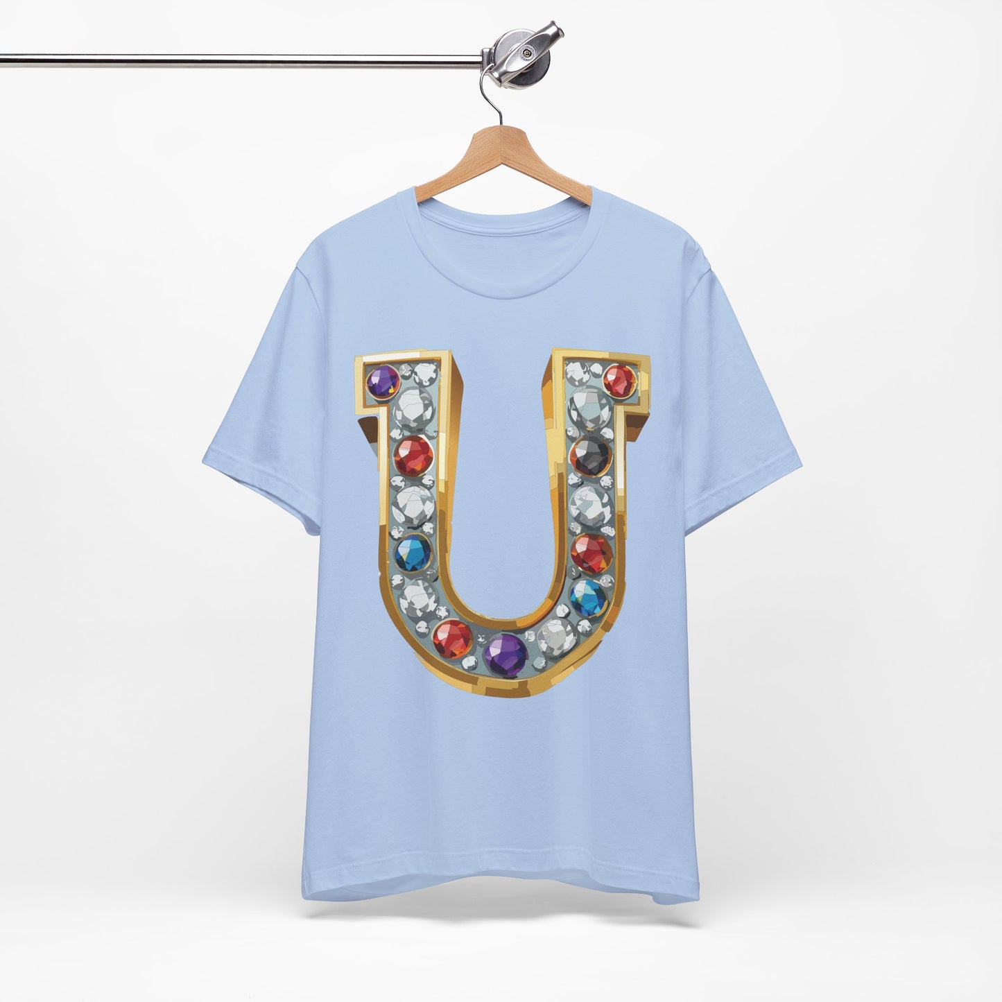 Letter Shirt, Shirt with Letters, Tee Shirt with Gold Letter, Shirt with Antique Letters