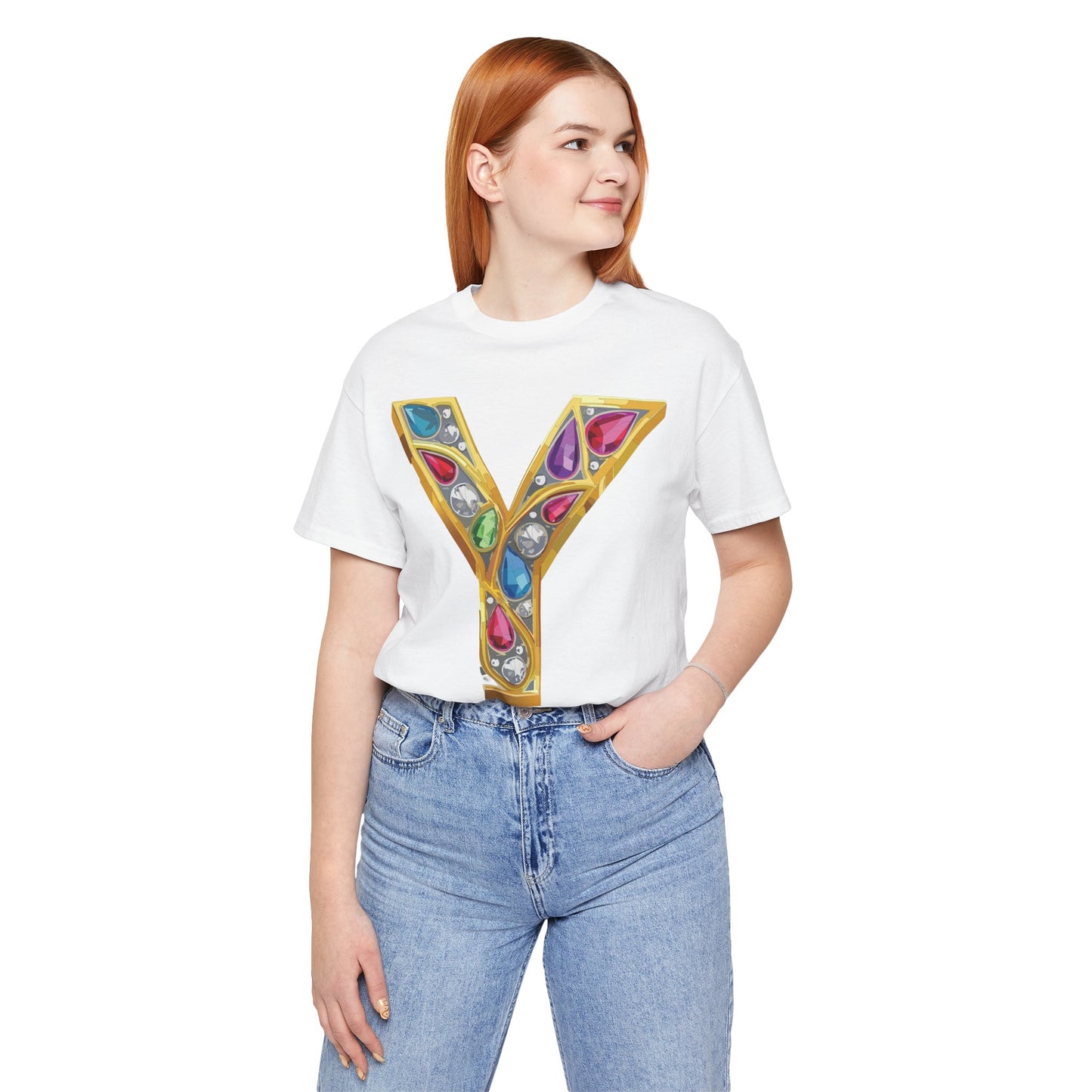 Letter Shirt, Shirt with Letters, Tee Shirt with Gold Letter, Shirt with Antique Letters