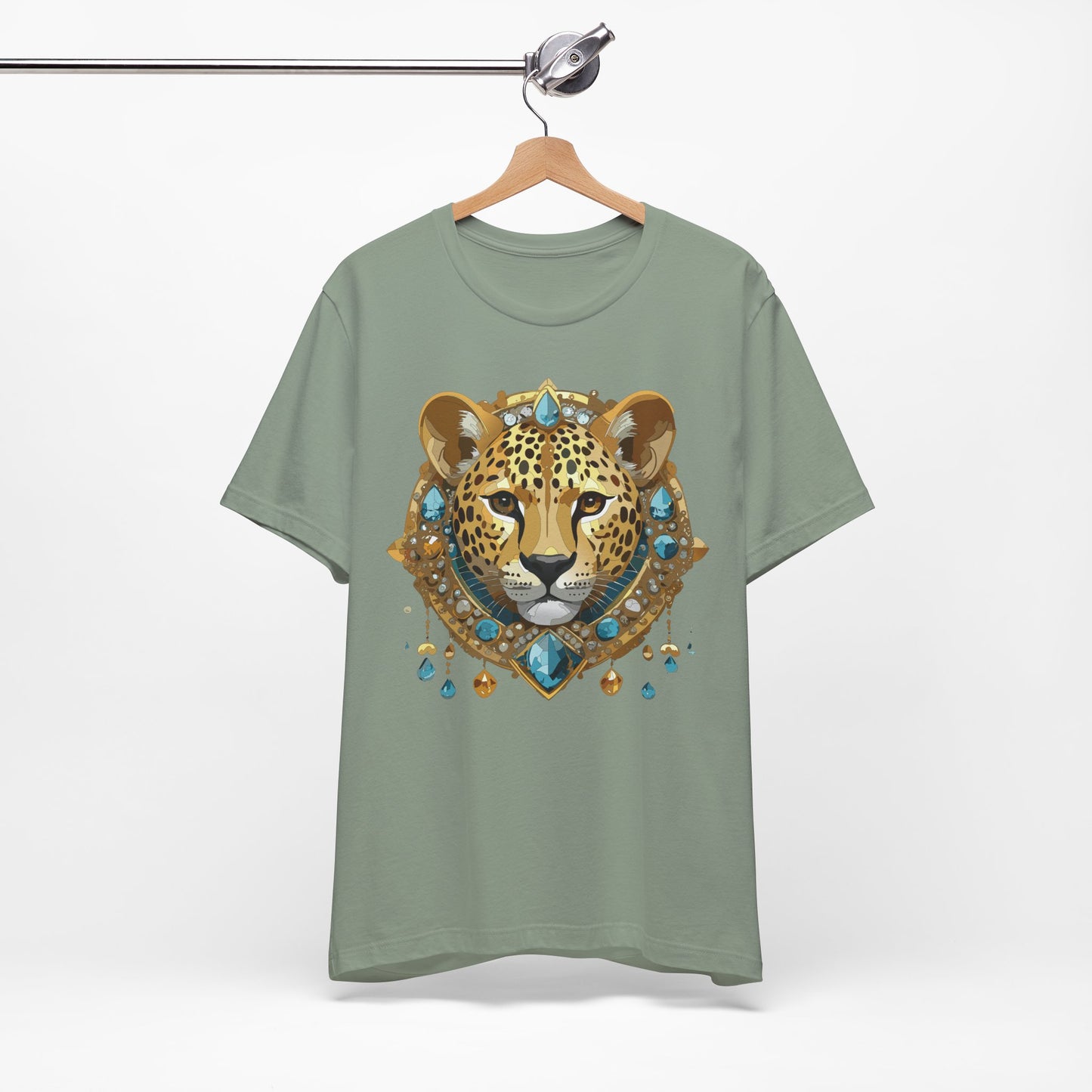 Animal Shirt, Shirt with Animal, Tee Shirt with Gold Animal Medal, Shirt with Antique Animal Medallion
