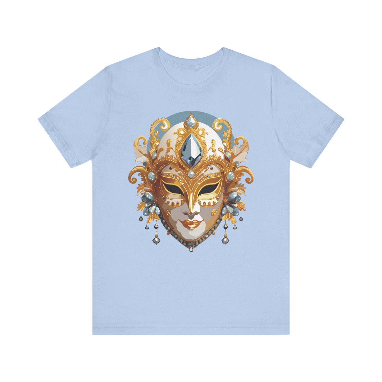 Mask Shirt, Shirt with Mask, Tee Shirt with Gold Face
