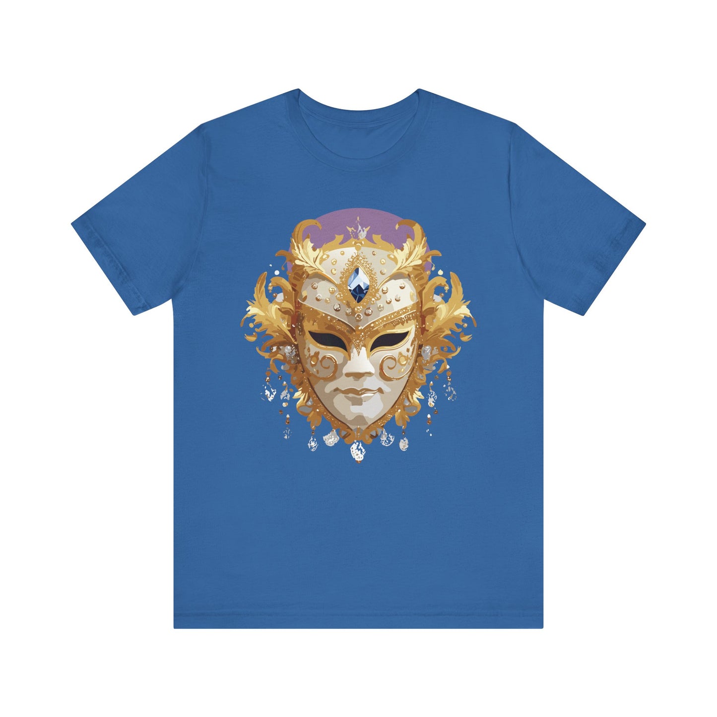 Mask Shirt, Shirt with Mask, Tee Shirt with Gold Face