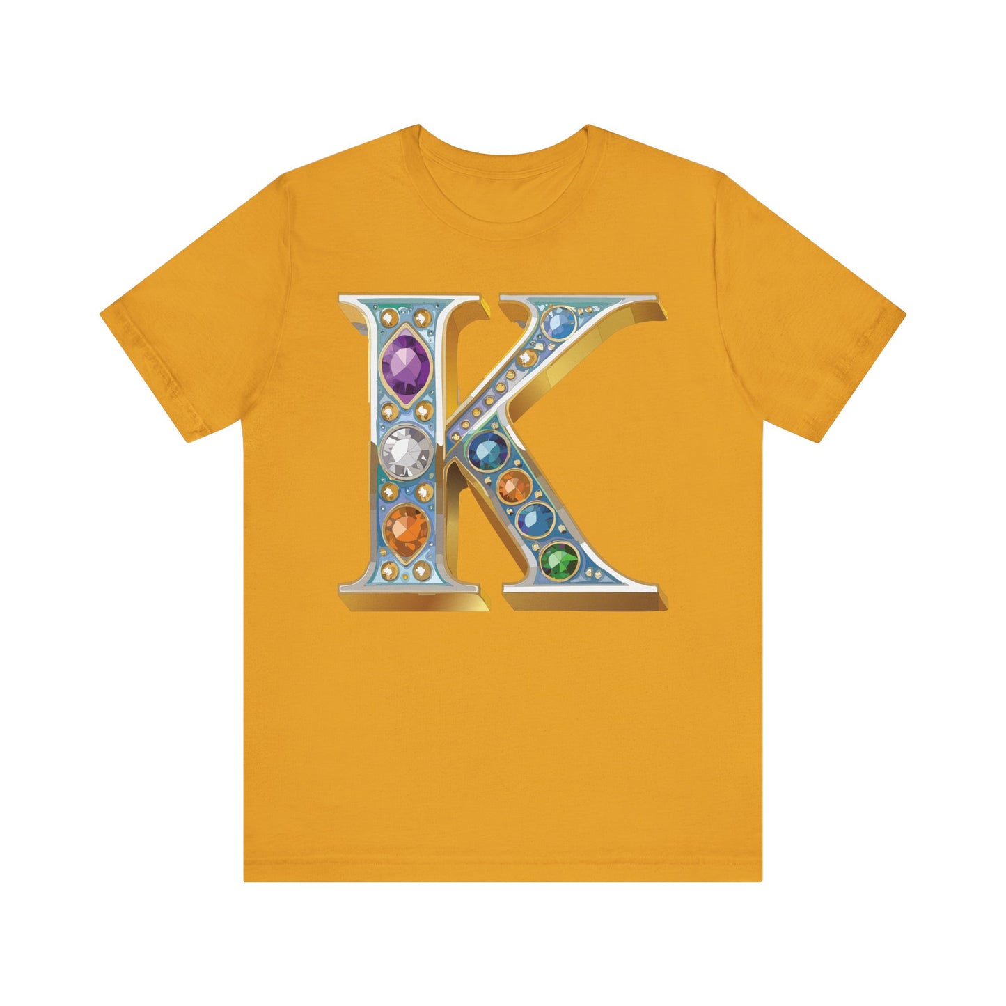Letter Shirt, Shirt with Letters, Tee Shirt with Gold Letter, Shirt with Antique Letters