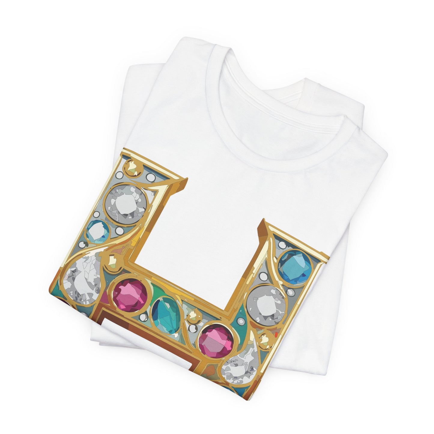 Letter Shirt, Shirt with Letters, Tee Shirt with Gold Letter, Shirt with Antique Letters