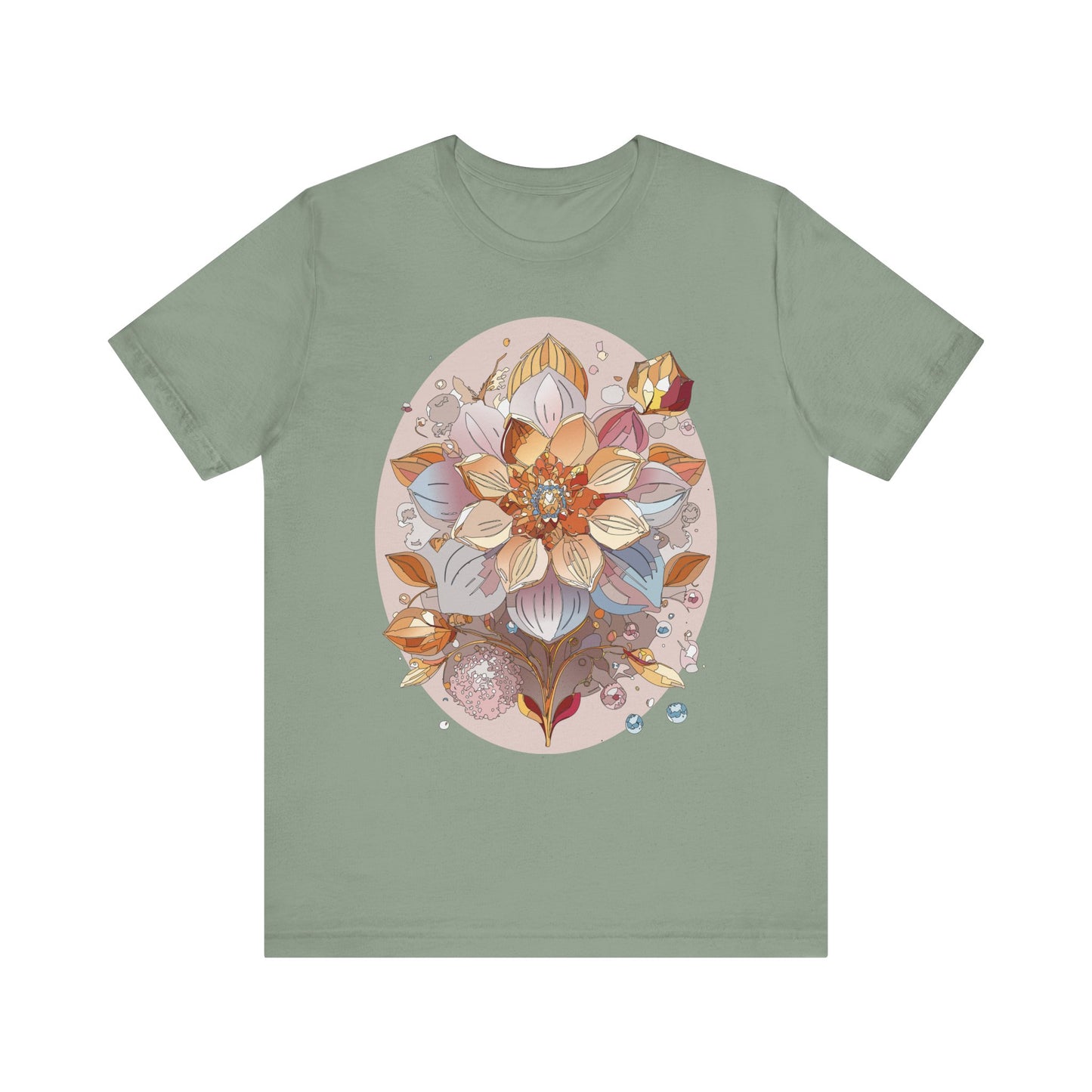 Floral Shirt, Flower Shirt, Tee Shirt with Antique Flower
