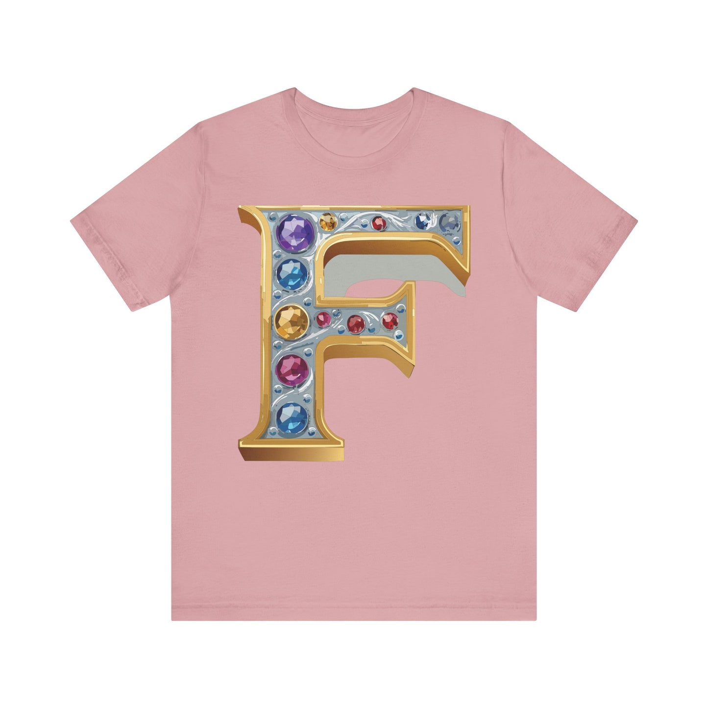Letter Shirt, Shirt with Letters, Tee Shirt with Gold Letter, Shirt with Antique Letters