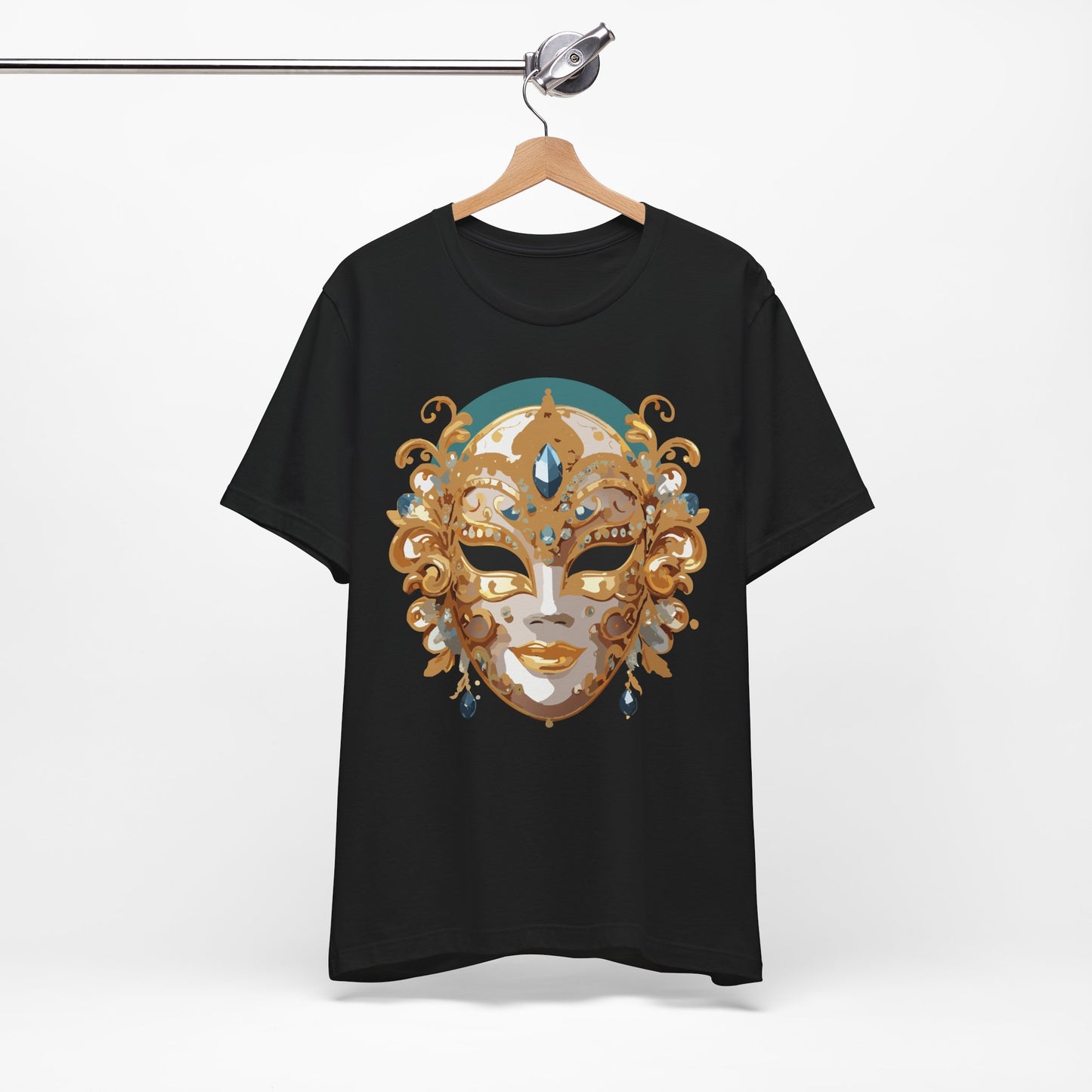 Mask Shirt, Shirt with Mask, Tee Shirt with Gold Face