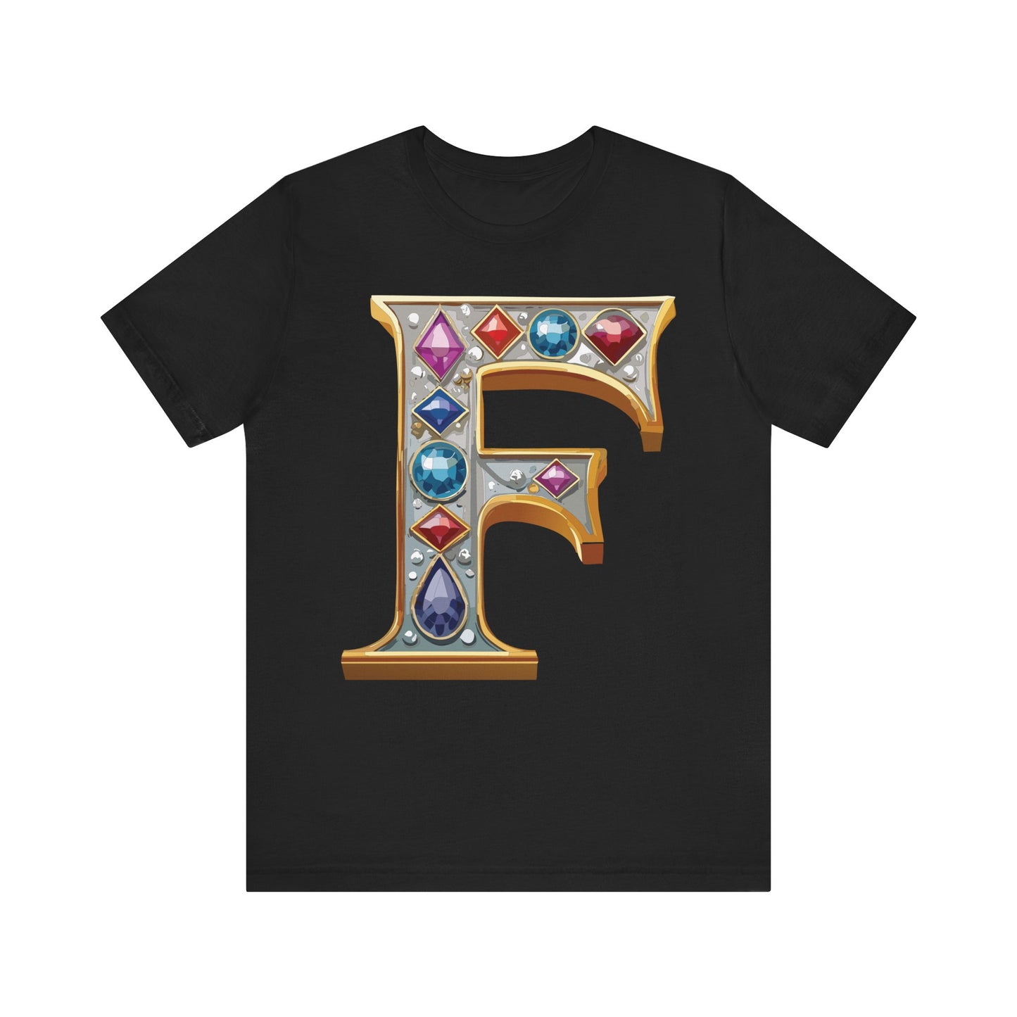 Letter Shirt, Shirt with Letters, Tee Shirt with Gold Letter, Shirt with Antique Letters