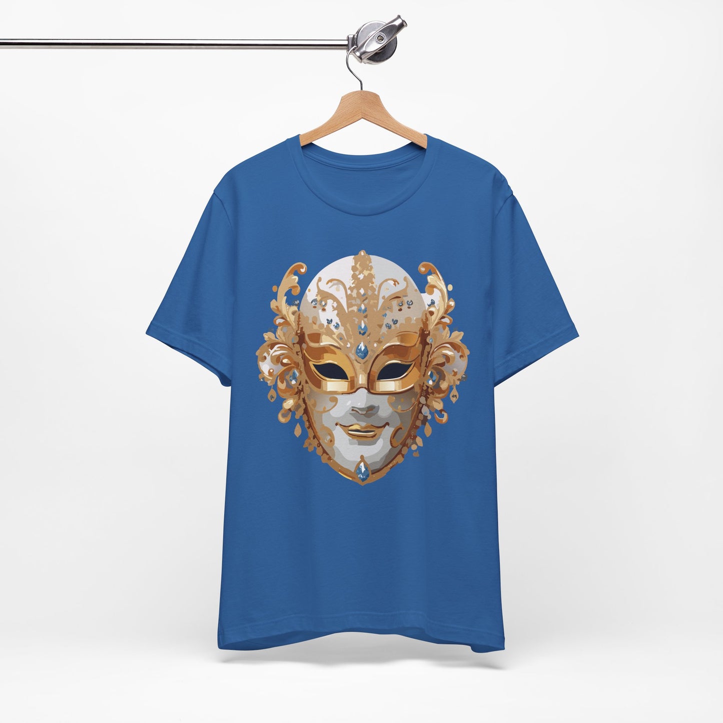 Mask Shirt, Shirt with Mask, Tee Shirt with Gold Face