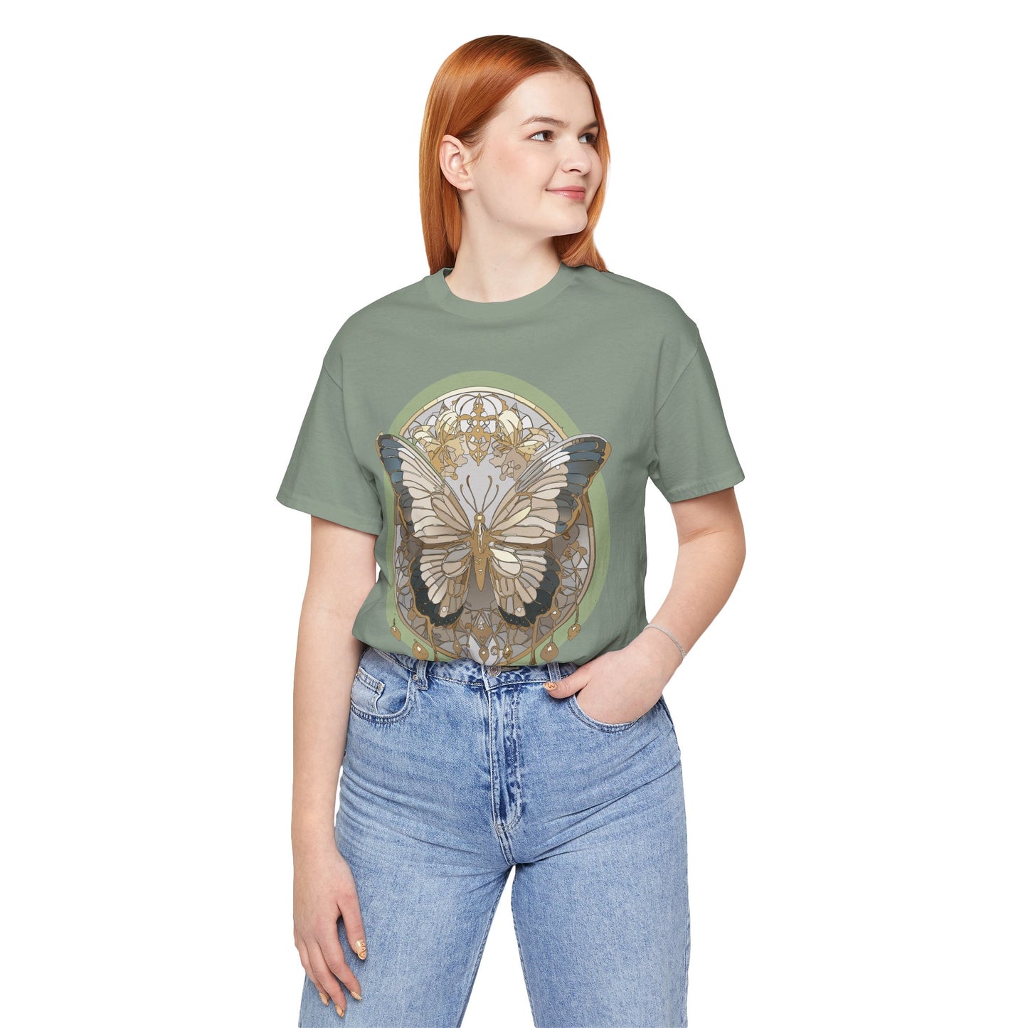 Butterfly Shirt, Shirt with Butterfly, Tee Shirt with Antique Butterfly