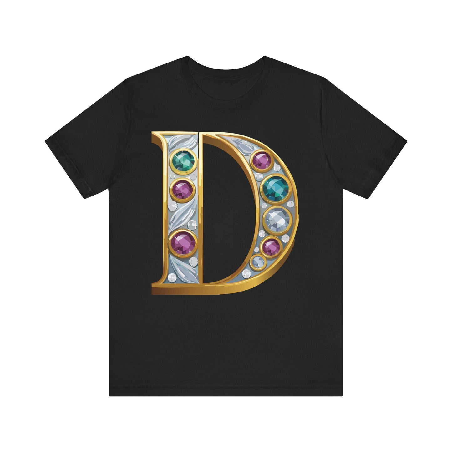 Letter Shirt, Shirt with Letters, Tee Shirt with Gold Letter, Shirt with Antique Letters