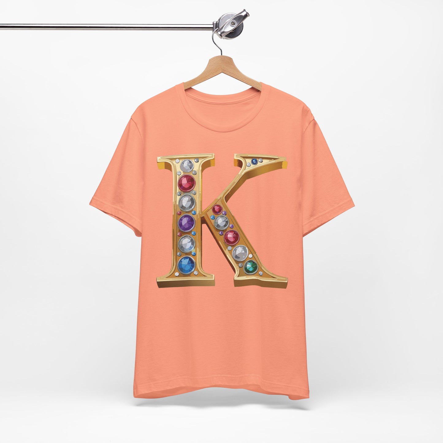 Letter Shirt, Shirt with Letters, Tee Shirt with Gold Letter, Shirt with Antique Letters