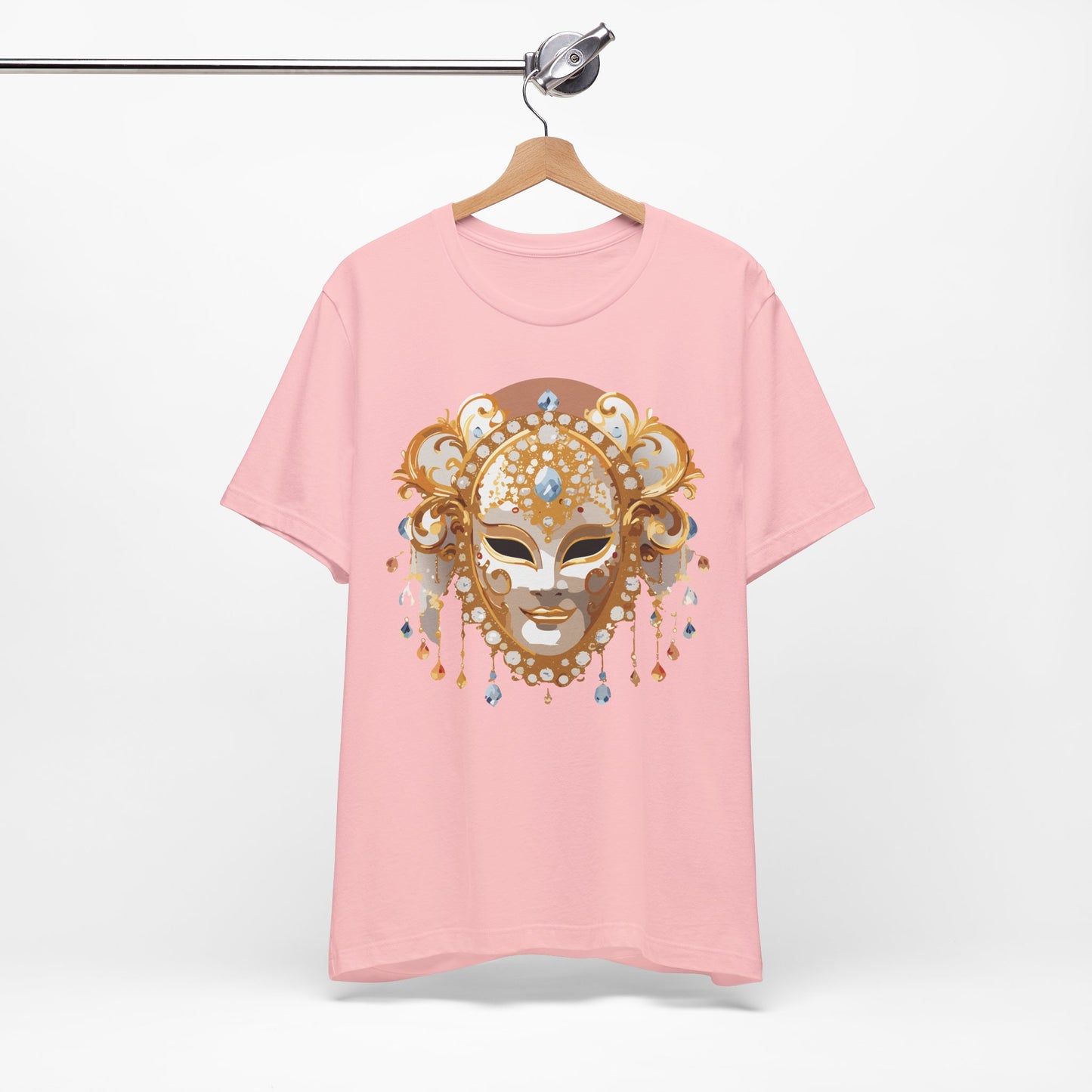 Mask Shirt, Shirt with Mask, Tee Shirt with Gold Face