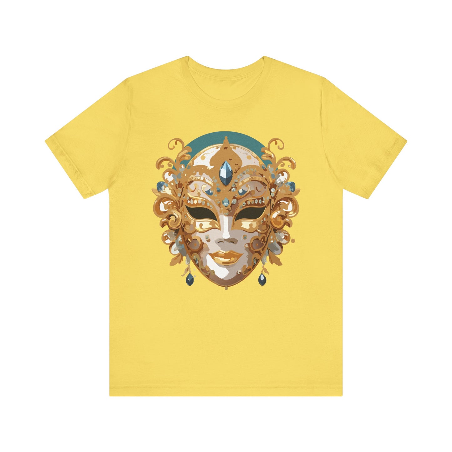 Mask Shirt, Shirt with Mask, Tee Shirt with Gold Face