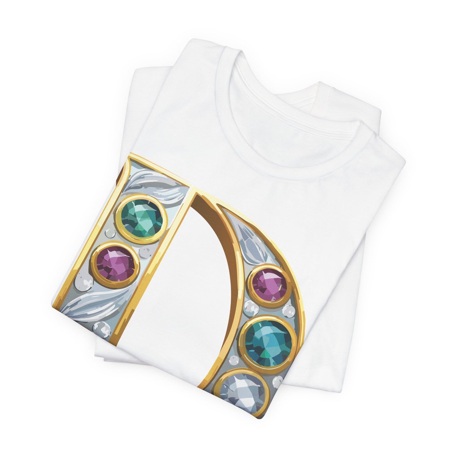 Letter Shirt, Shirt with Letters, Tee Shirt with Gold Letter, Shirt with Antique Letters