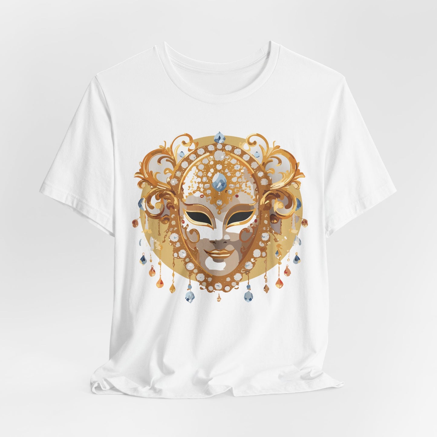 Mask Shirt, Shirt with Mask, Tee Shirt with Gold Face