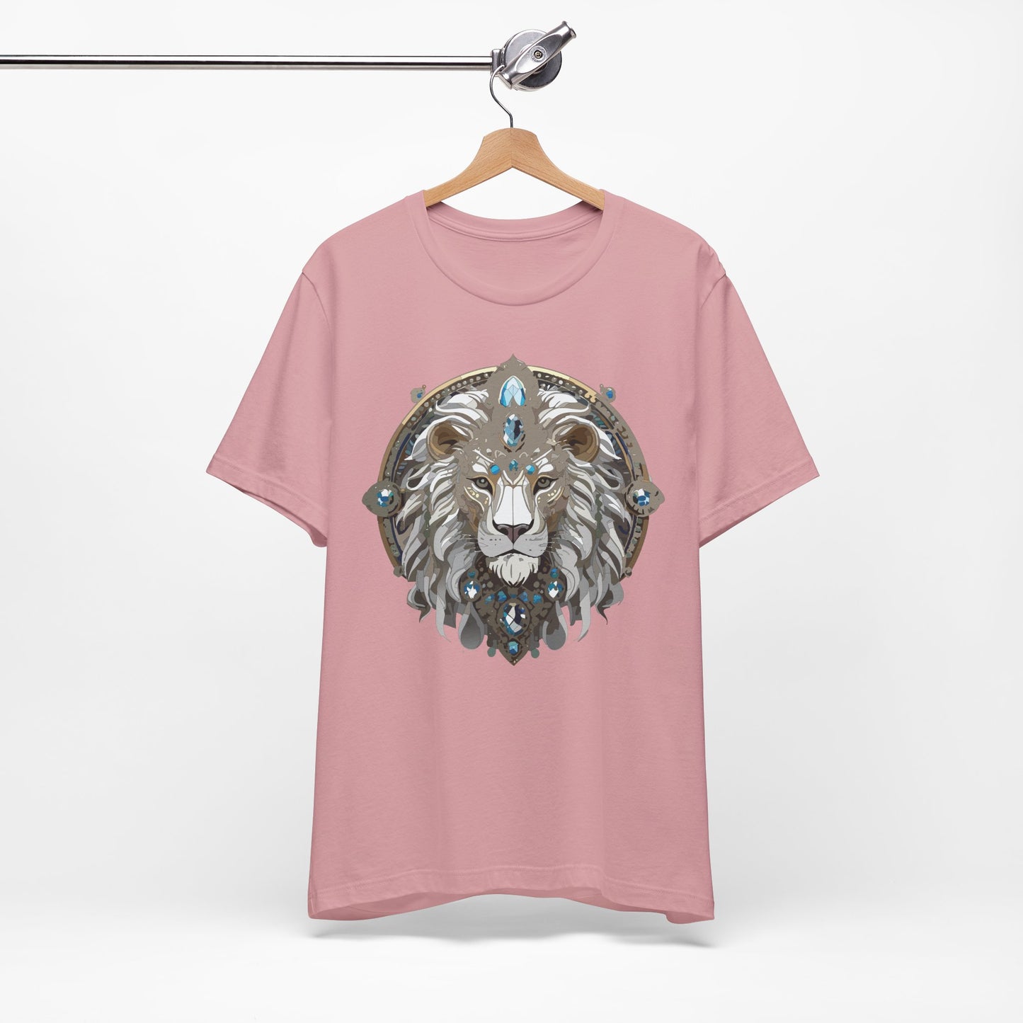 Animal Shirt, Shirt with Animal, Tee Shirt with Gold Animal Medal, Shirt with Antique Animal Medallion