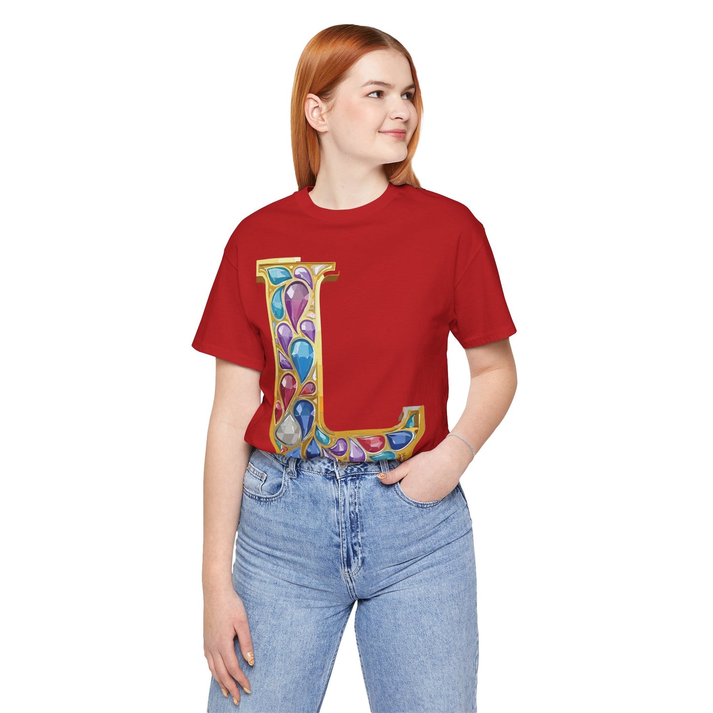 Letter Shirt, Shirt with Letters, Tee Shirt with Gold Letter, Shirt with Antique Letters