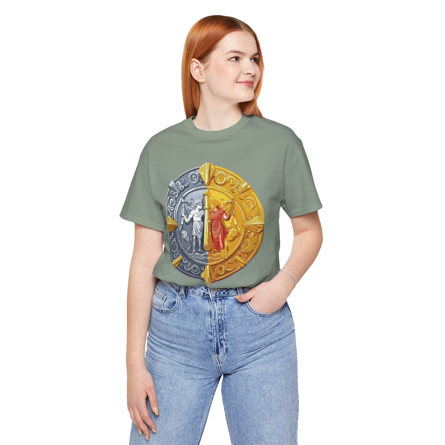 Coin Shirt, Shirt with Coin, Tee Shirt with Gold Coin, Shirt with Antique Coin