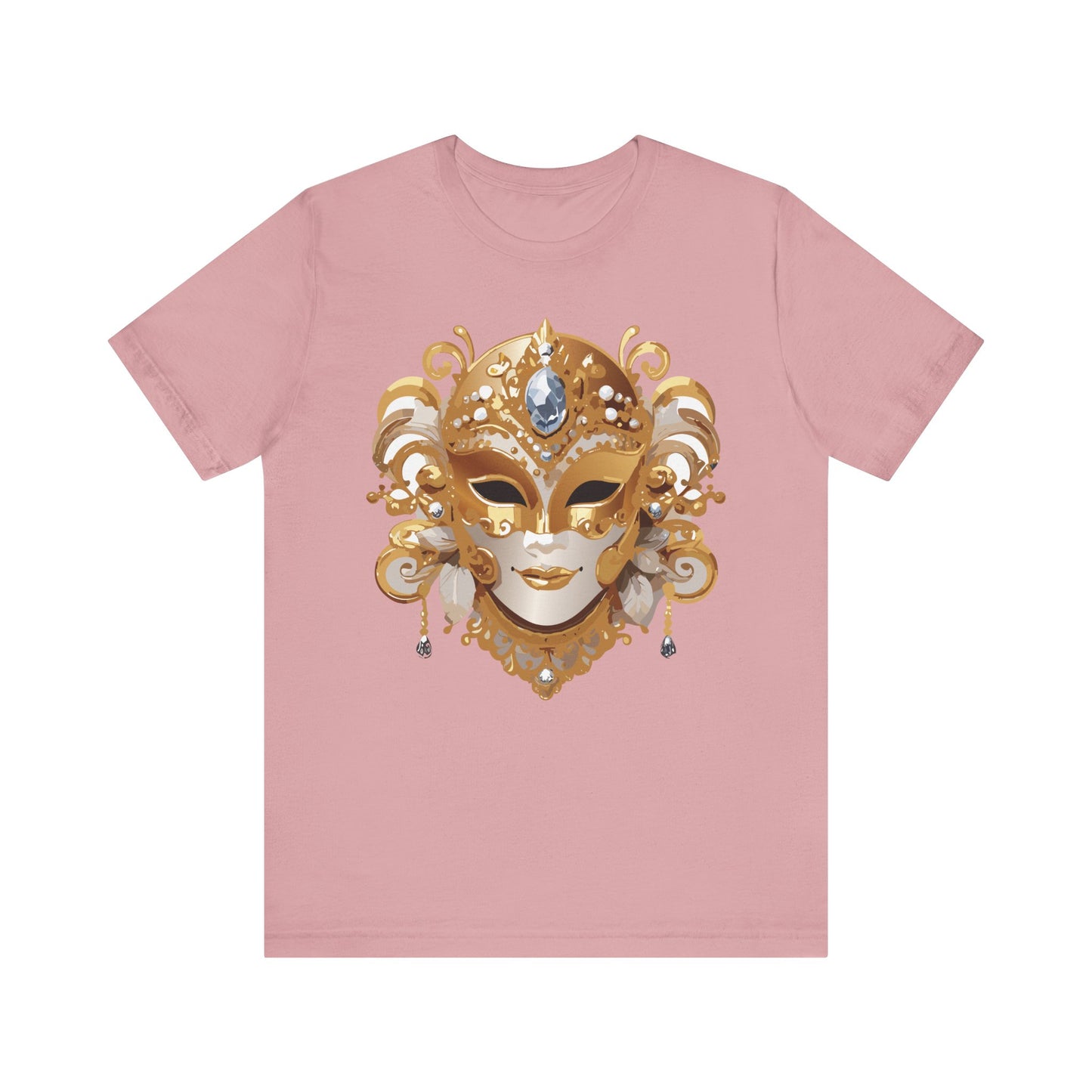 Mask Shirt, Shirt with Mask, Tee Shirt with Gold Face
