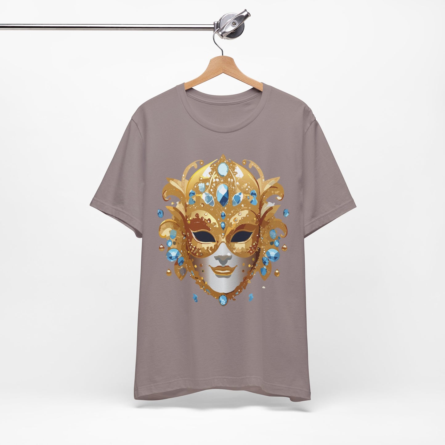 Mask Shirt, Shirt with Mask, Tee Shirt with Gold Face