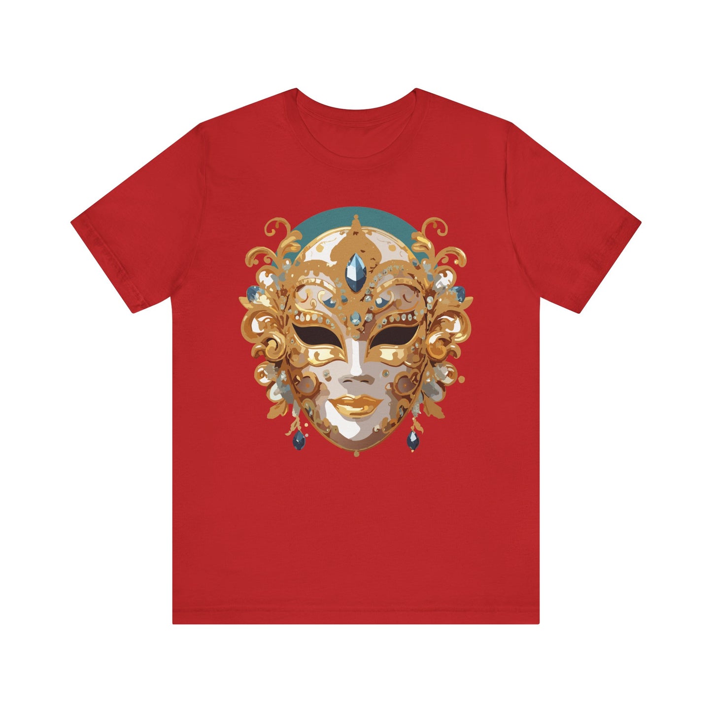 Mask Shirt, Shirt with Mask, Tee Shirt with Gold Face