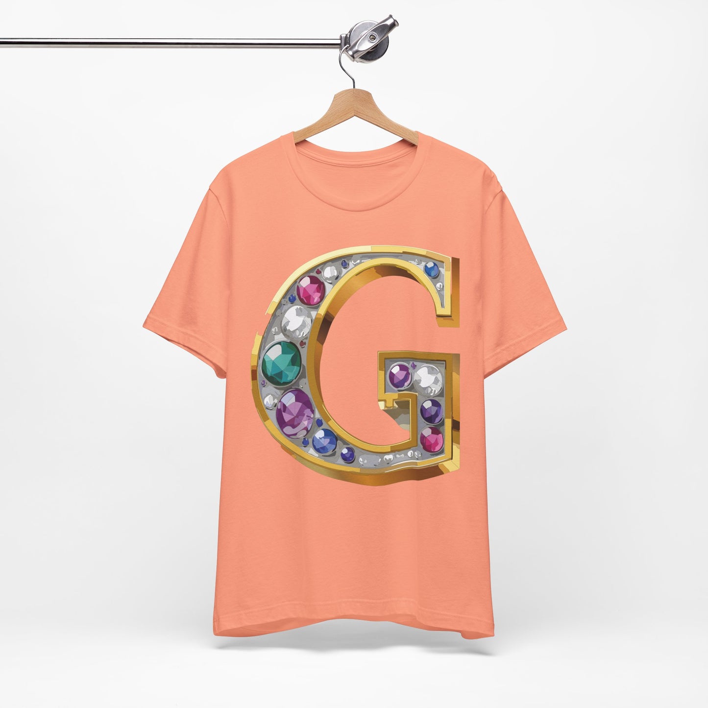 Letter Shirt, Shirt with Letters, Tee Shirt with Gold Letter, Shirt with Antique Letters