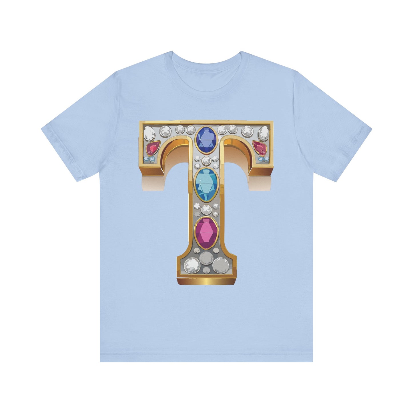 Letter Shirt, Shirt with Letters, Tee Shirt with Gold Letter, Shirt with Antique Letters