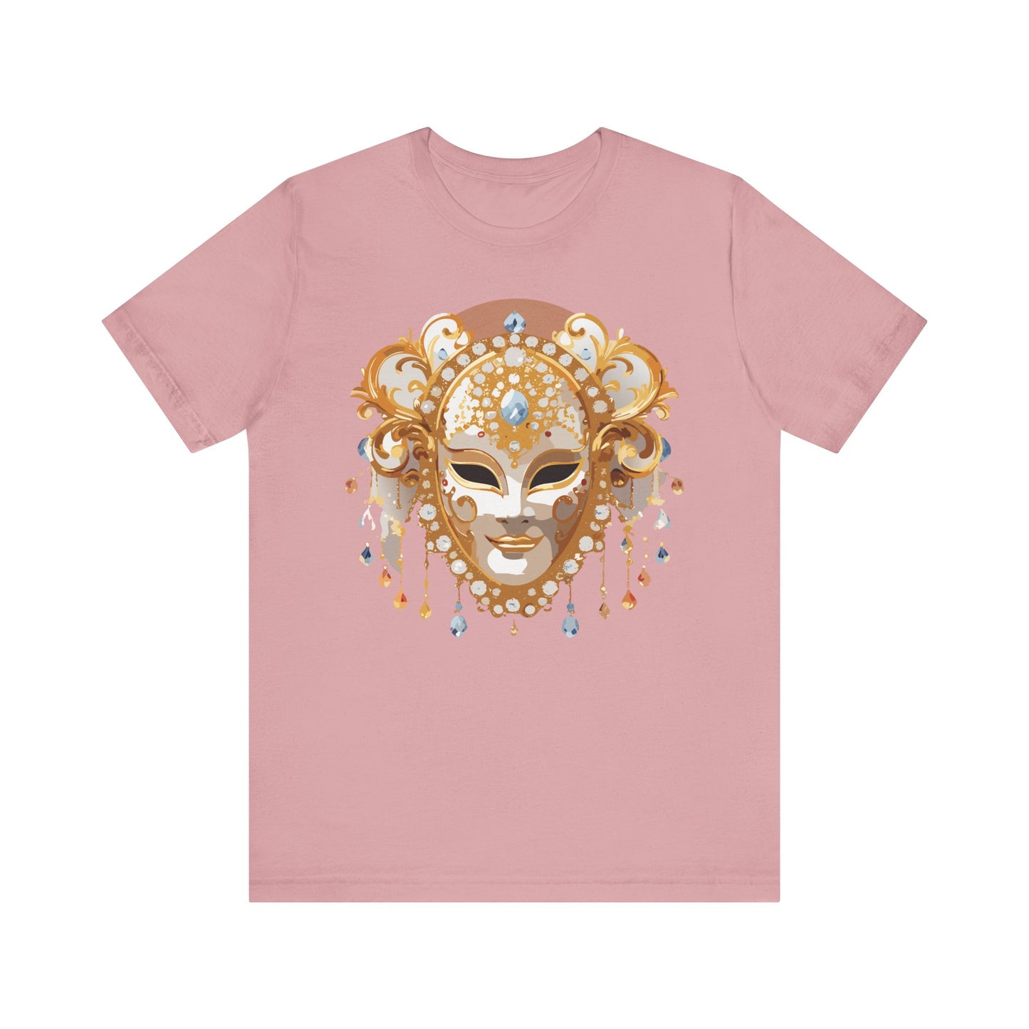 Mask Shirt, Shirt with Mask, Tee Shirt with Gold Face