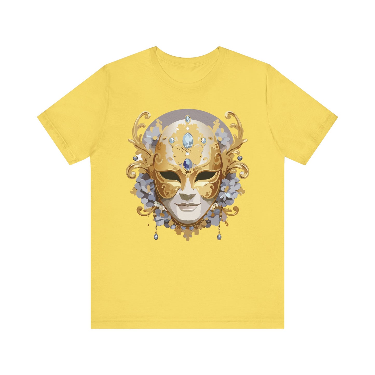 Mask Shirt, Shirt with Mask, Tee Shirt with Gold Face