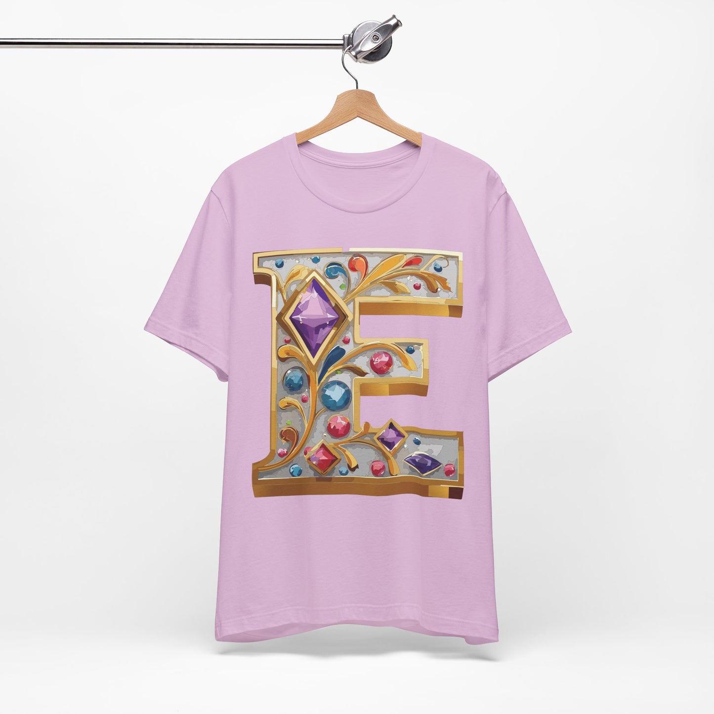 Letter Shirt, Shirt with Letters, Tee Shirt with Gold Letter, Shirt with Antique Letters
