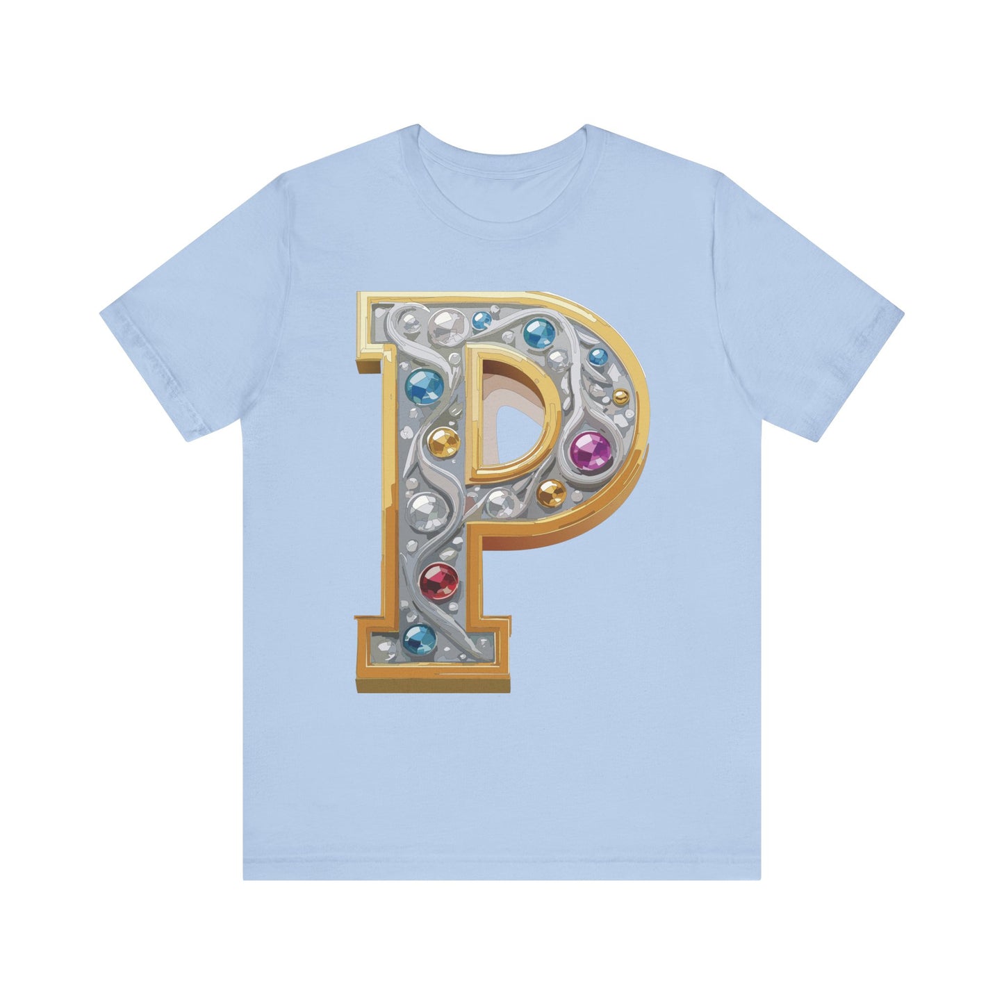 Letter Shirt, Shirt with Letters, Tee Shirt with Gold Letter, Shirt with Antique Letters